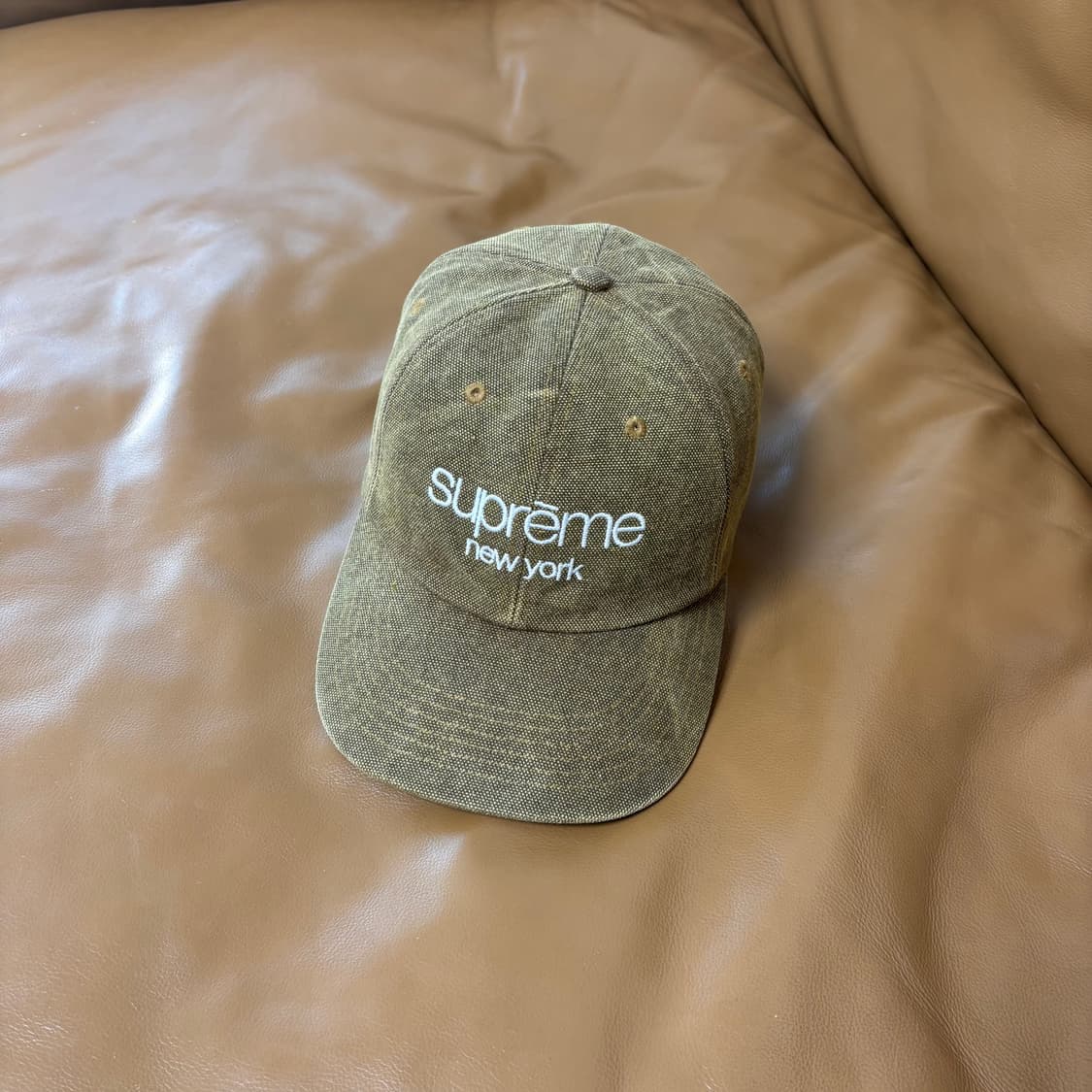 슈프림 6패널 볼캡 모자 스톤 워시드 탄 상품이미지1