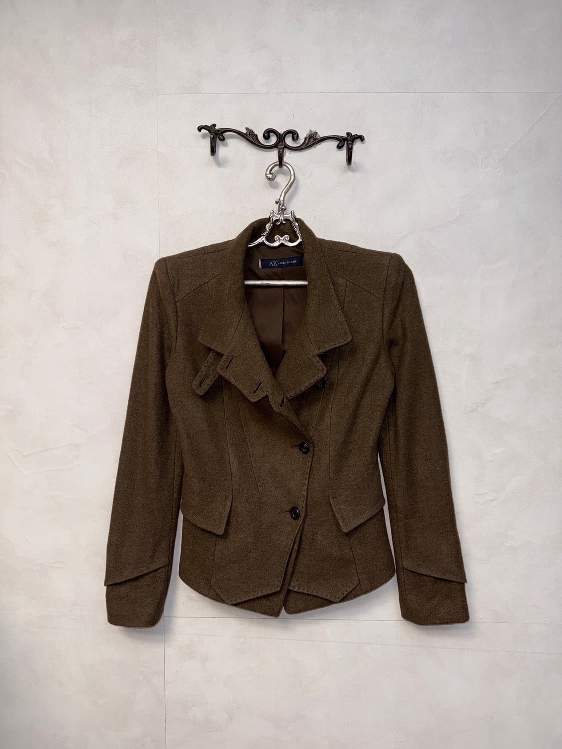 Anne Klein brown wool button jacket  상품이미지5