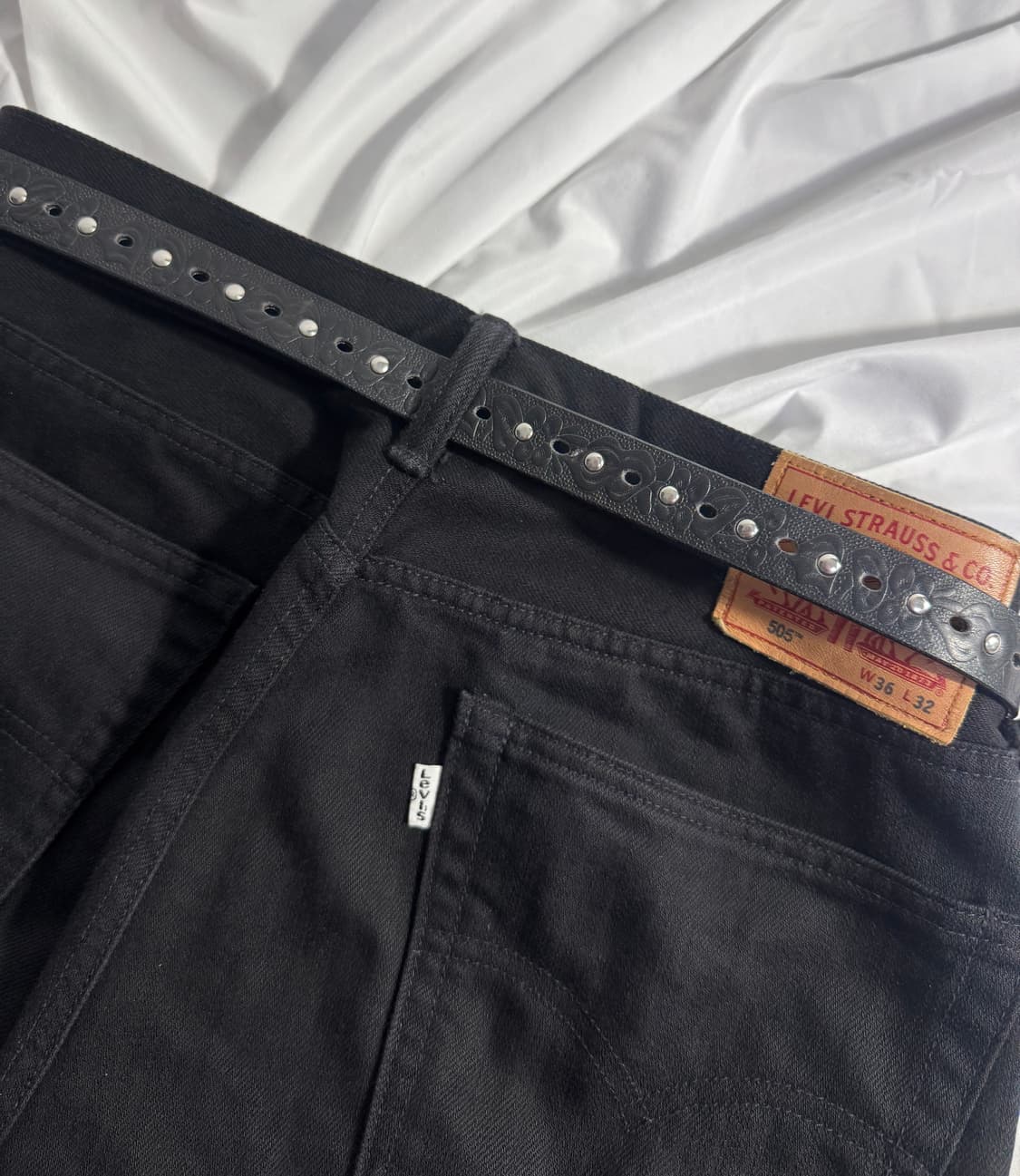 빈티지 플로럴 엠보 레더 벨트 웨스턴 상품이미지3