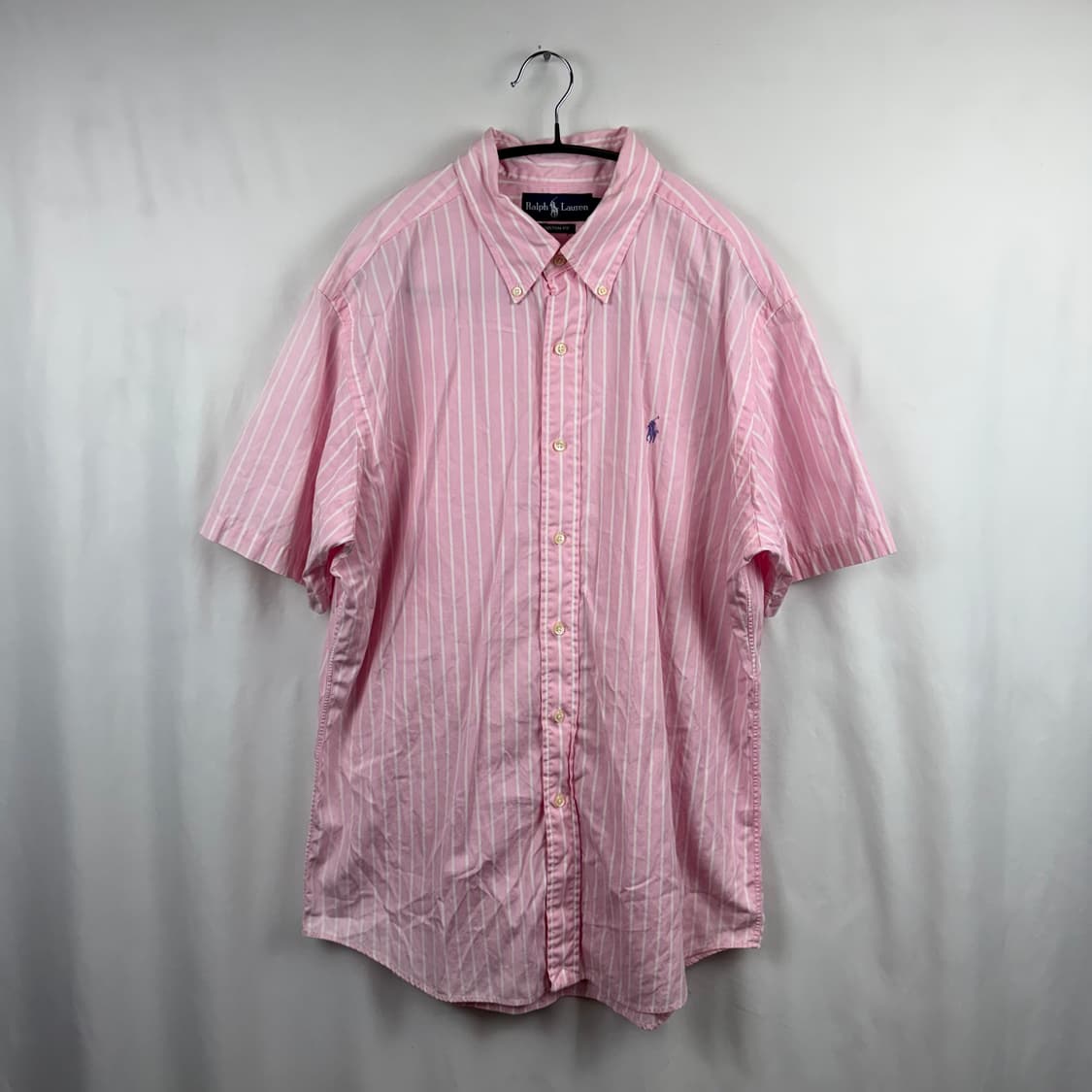 (44) 폴로 랄프로렌 커스텀핏 핑크 스트라이프 반팔 셔츠 상품이미지2