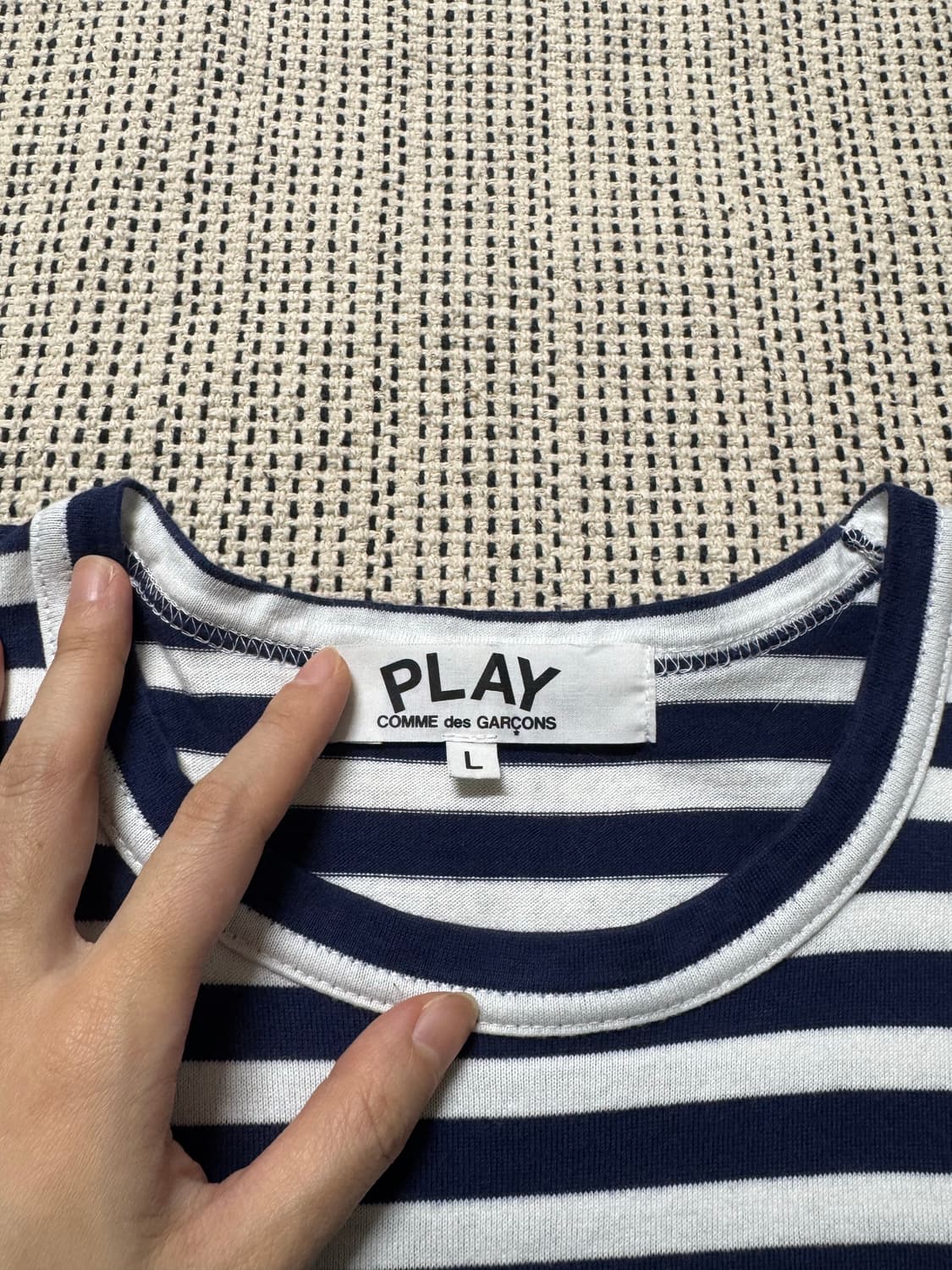 꼼데가르송 스프라이프 코튼 긴팔 티셔츠 상품이미지4