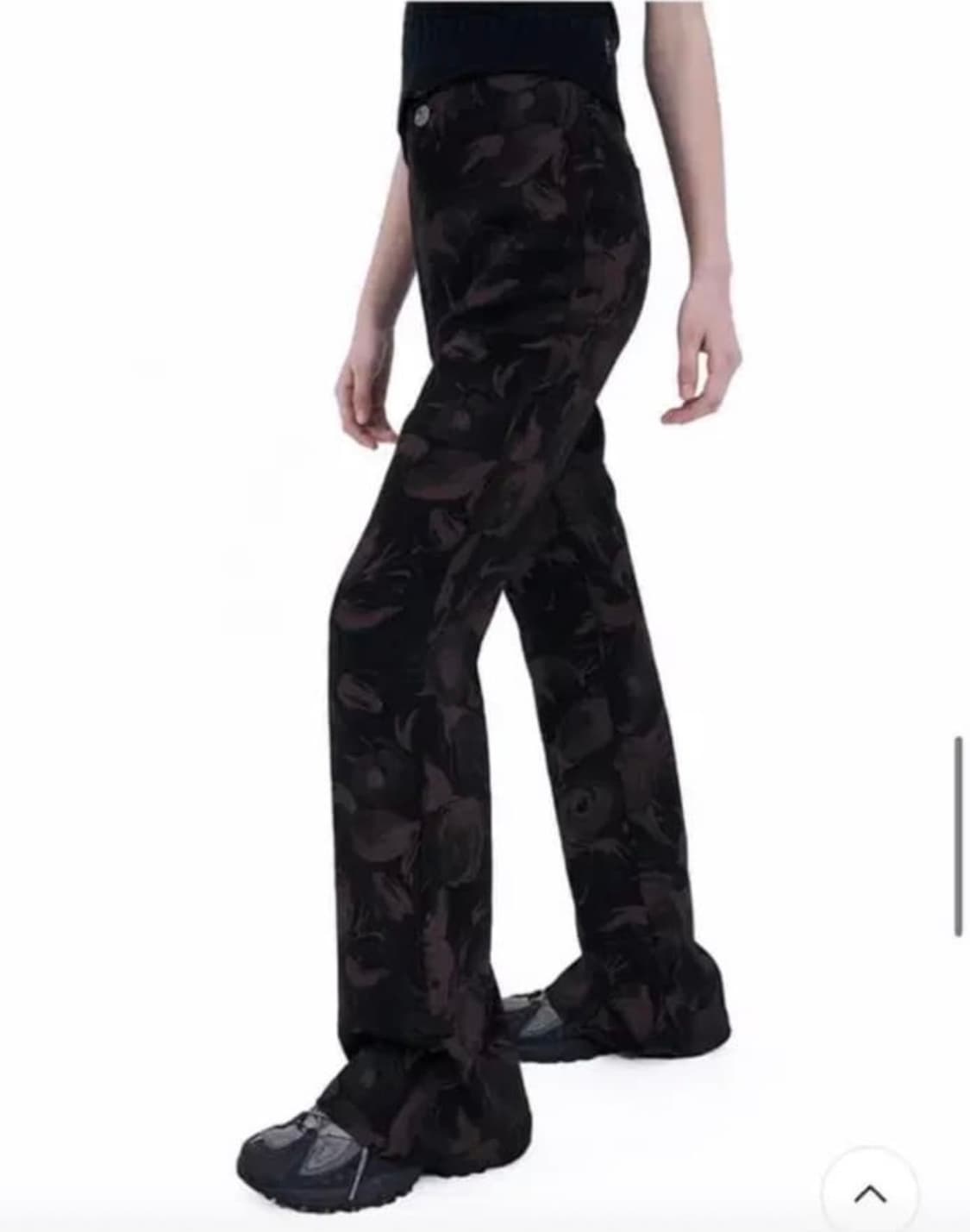 스컬프터 부츠컷 팬츠 Rose Print Flare Pants Black 상품이미지2