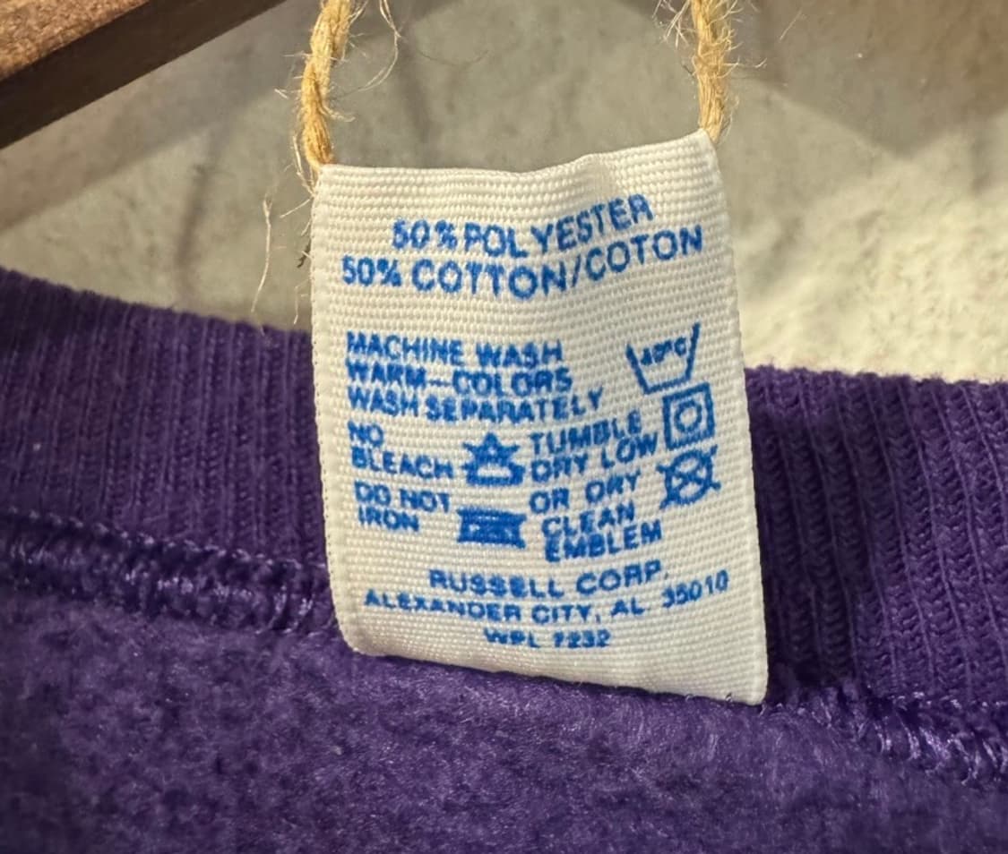 택포) 80s 러셀 USA made 퍼플 Hickman 스웻셔츠 105 상품이미지5