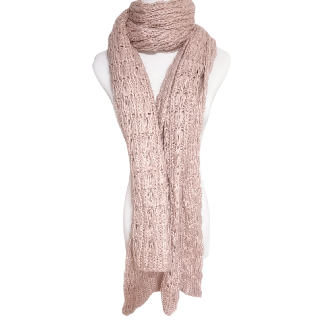 (이체시에눌) 일본 페어리 대장 크로셰 꽈배기 짜임 타래 핑크 머플러  상품이미지1