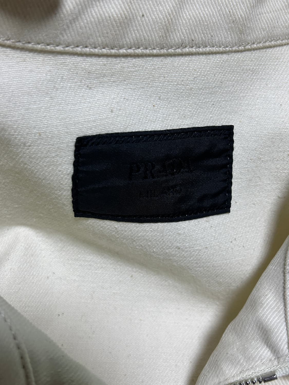 [L, 105] 프라다 벨벳 데님 자켓 아이보리 상품이미지2