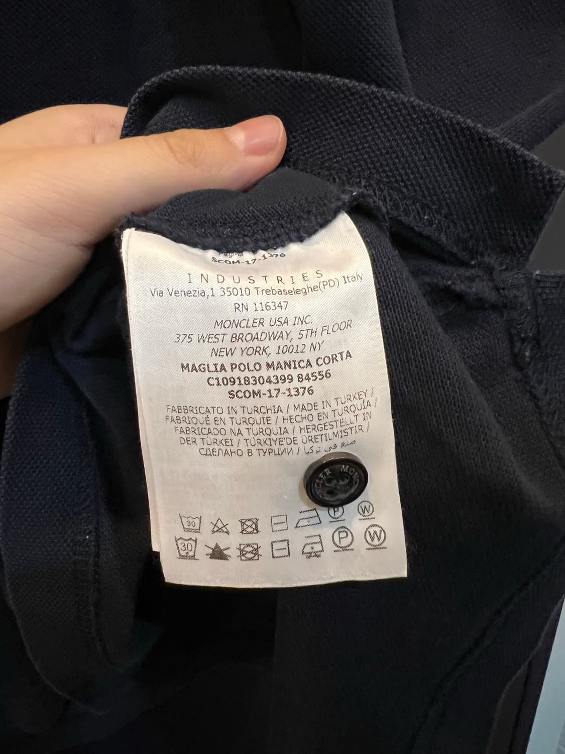 몽클레어 로고 패치 반팔 카라티(XL) 상품이미지5