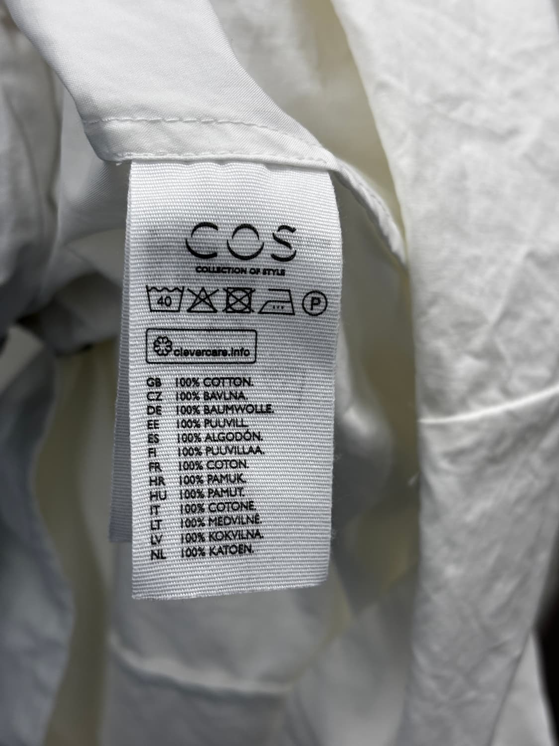 COS 코스 화이트 셔츠 원피스 EUR 40 상품이미지5