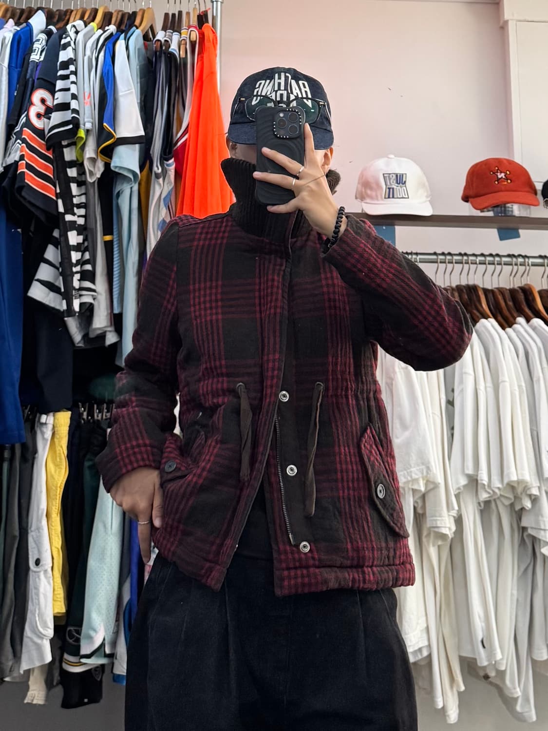 00s 디젤 롱카라 타탄체크 자켓 상품이미지8