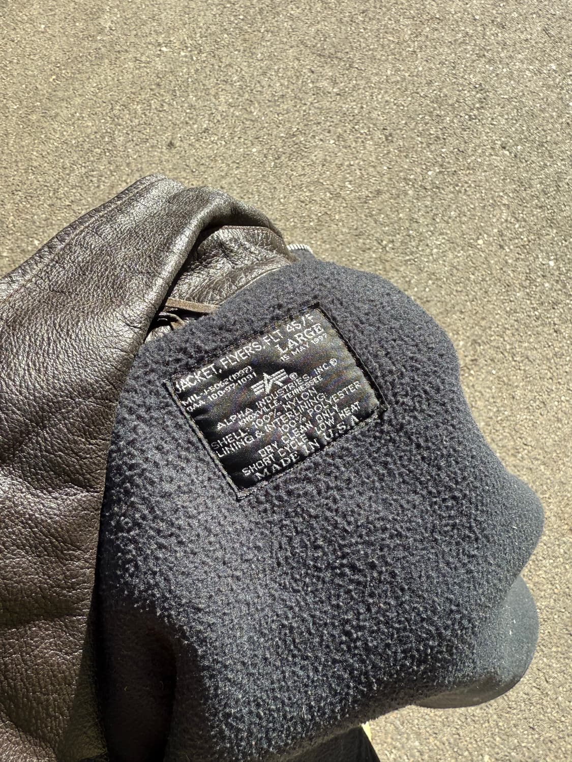 🇺🇸 90s 알파인더스트리 레더 카라 플라이트 자켓 상품이미지4