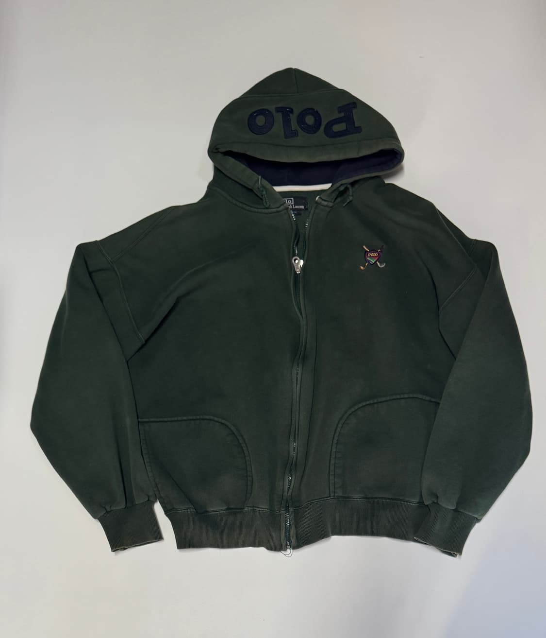 희귀!! 여성 폴로 랄프로렌 방패 로고 기모 오버핏 후드집업 상품이미지1