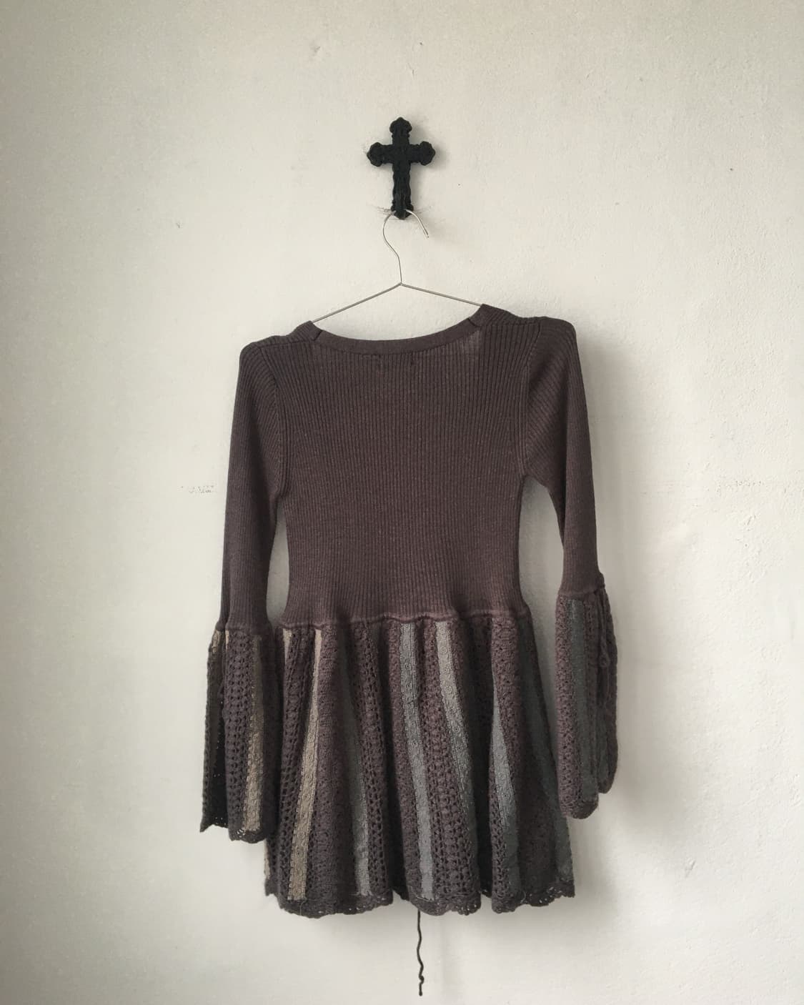 Crochet knitted point knit top 상품이미지3