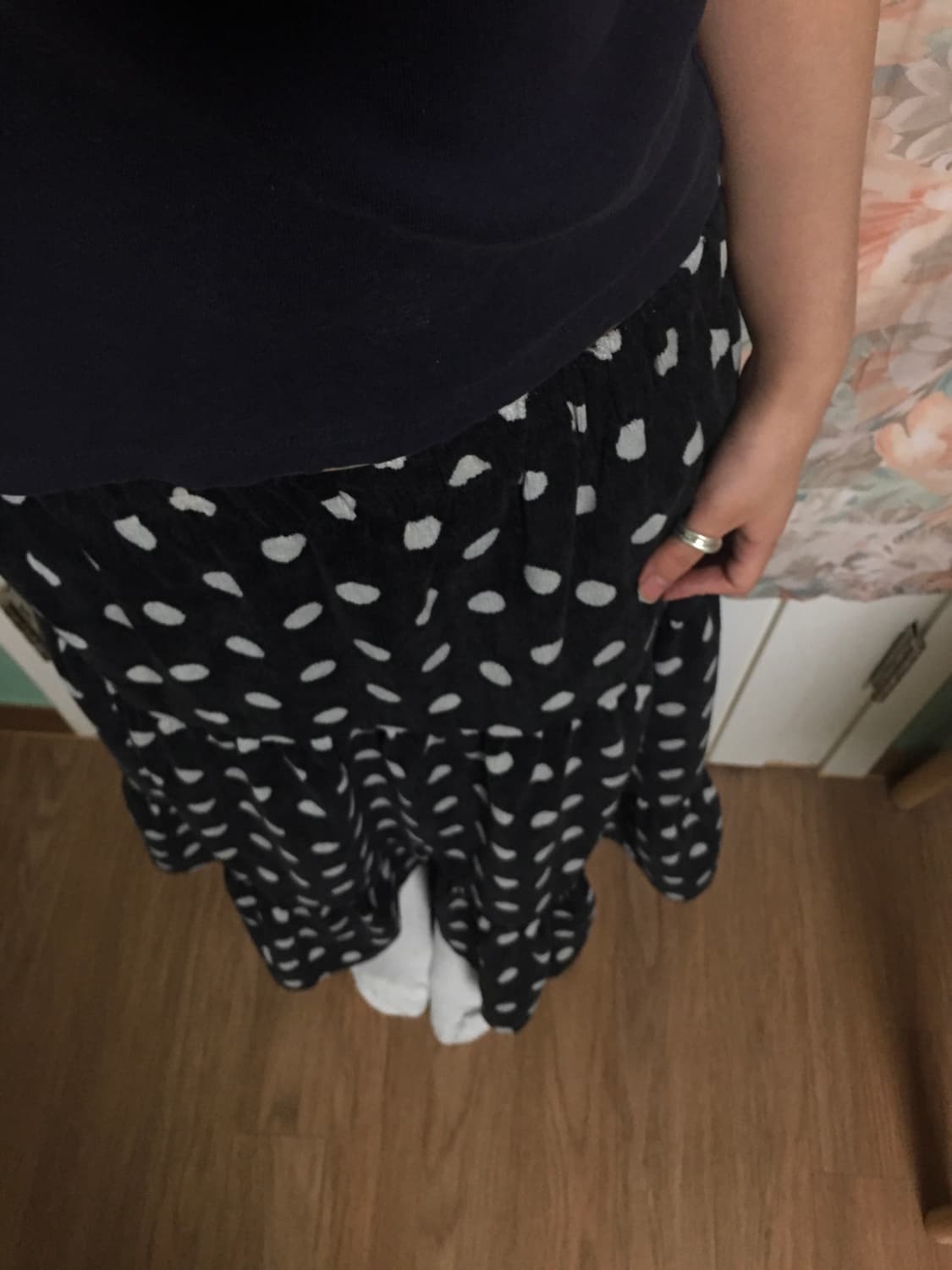 Japanese vintage dot long skirt 도트 롱스커트 상품이미지3