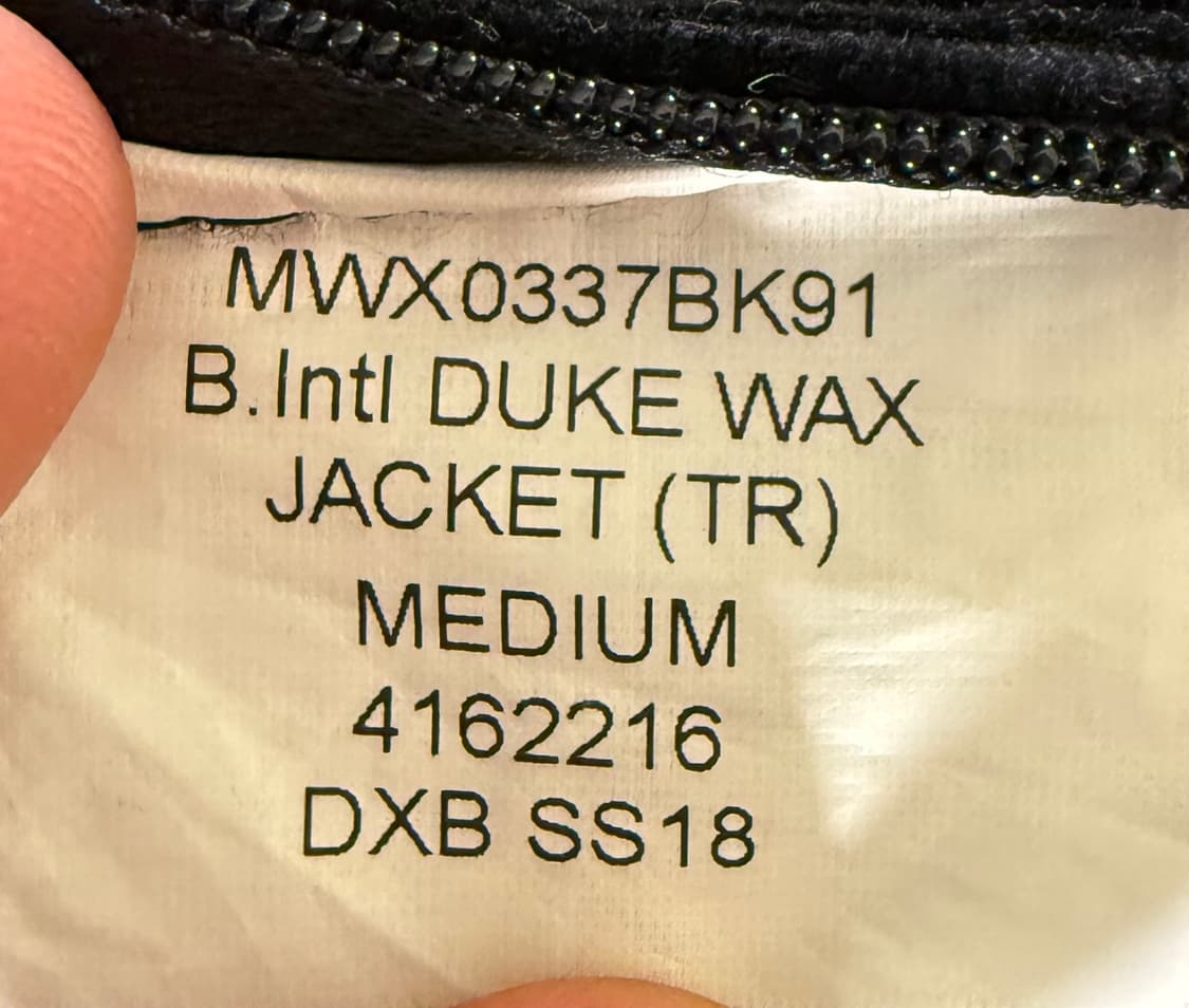 바버 인터내셔널 듀크 왁스 자켓 블랙 M  상품이미지10