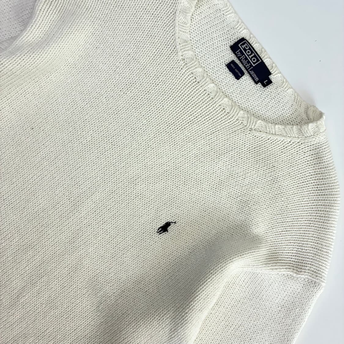 Polo  폴로 랄프로렌 자수 화이트 코튼 니트   상품이미지3