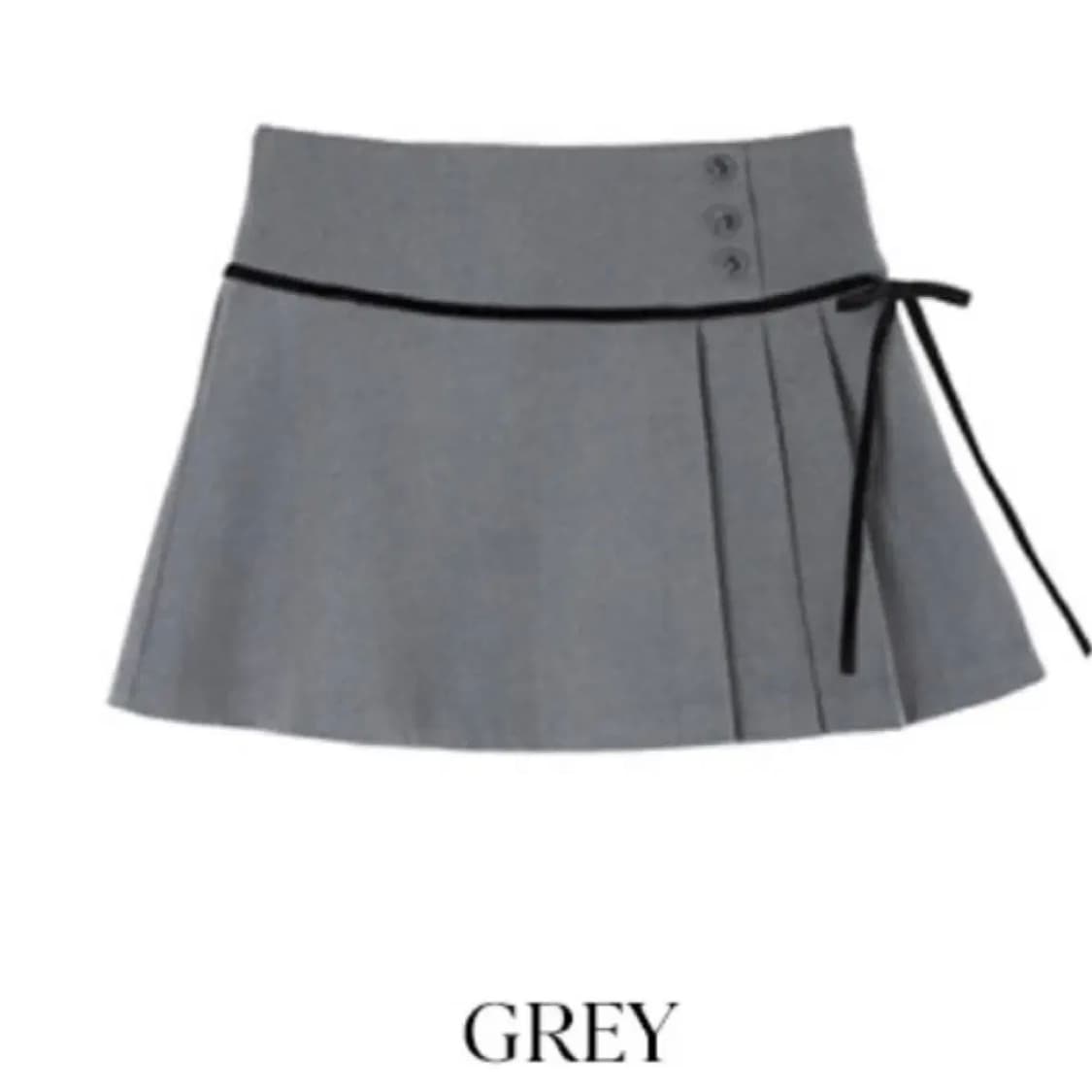 레터프롬문 미닛 ‎리본 플리츠 스커트 그레이 상품이미지4