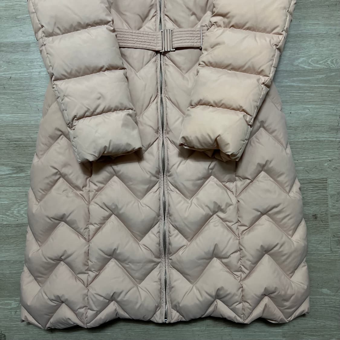 듀엘 여성 프리미엄 덕다운 폭스퍼 후드 롱패딩 점퍼 [파스텔 핑크] 66 상품이미지3