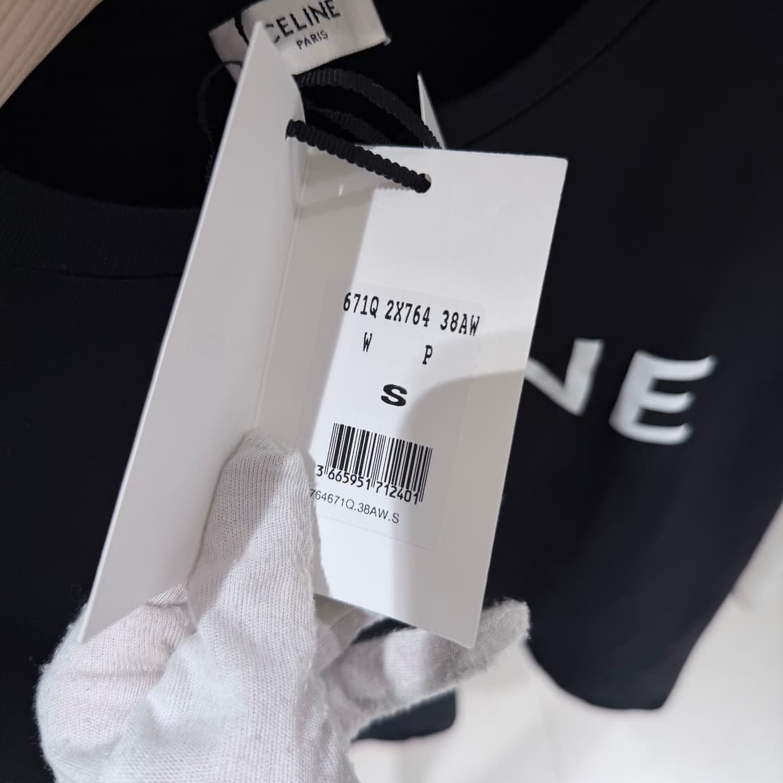 (A+/S) / 셀린느 로고 코튼 루즈핏 반팔 티셔츠 블랙 상품이미지4