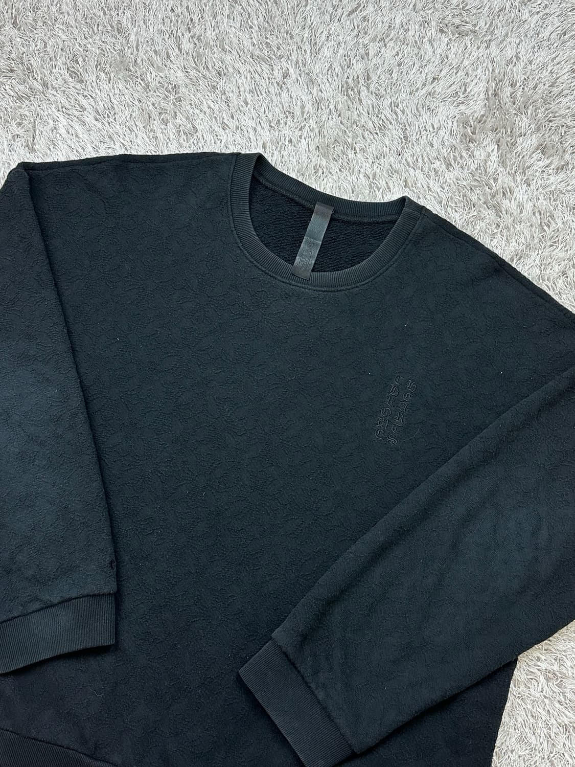 [L] 정품 크롬하츠 자수 모노그램 맨투맨 블랙 상품이미지1