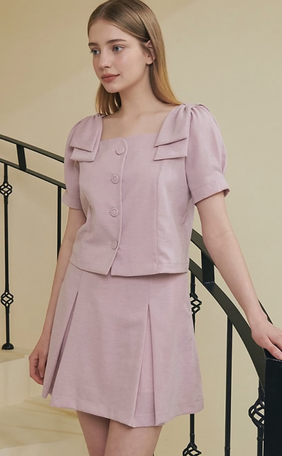 미케네 피터팻 플리츠 스커트 핑크  상품이미지2