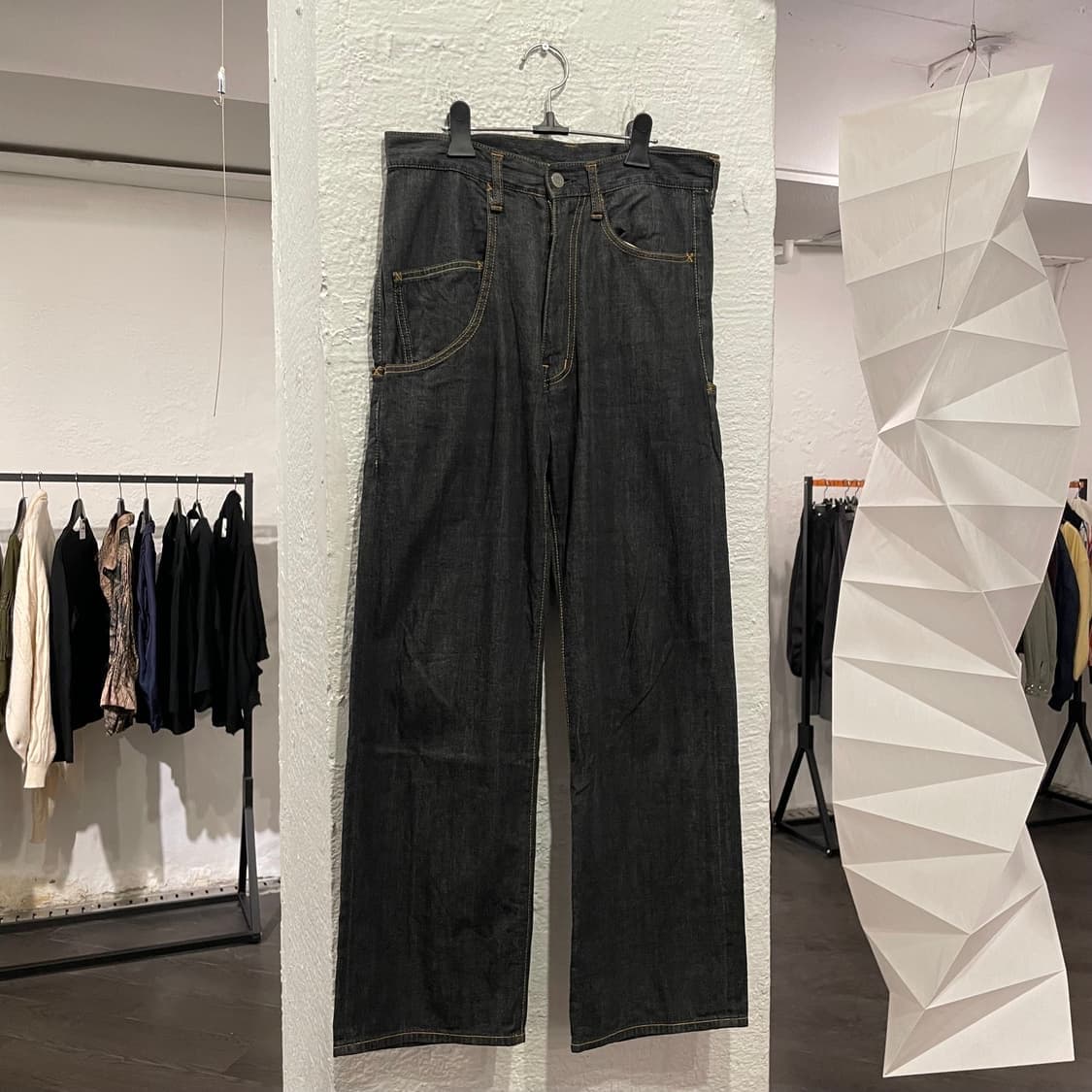 요지 야마모토 비대칭 데님팬츠 상품이미지1