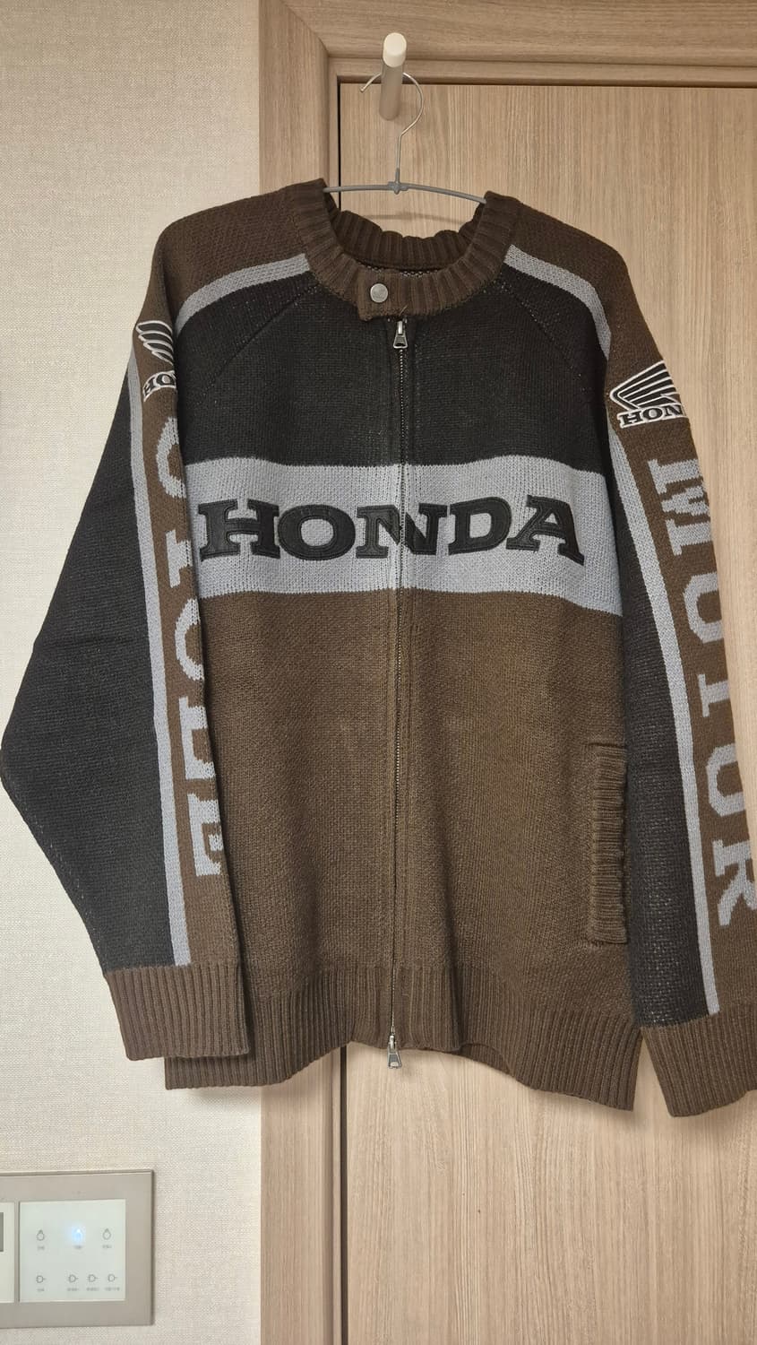 Honda 브라운 니트 집업 상품이미지1