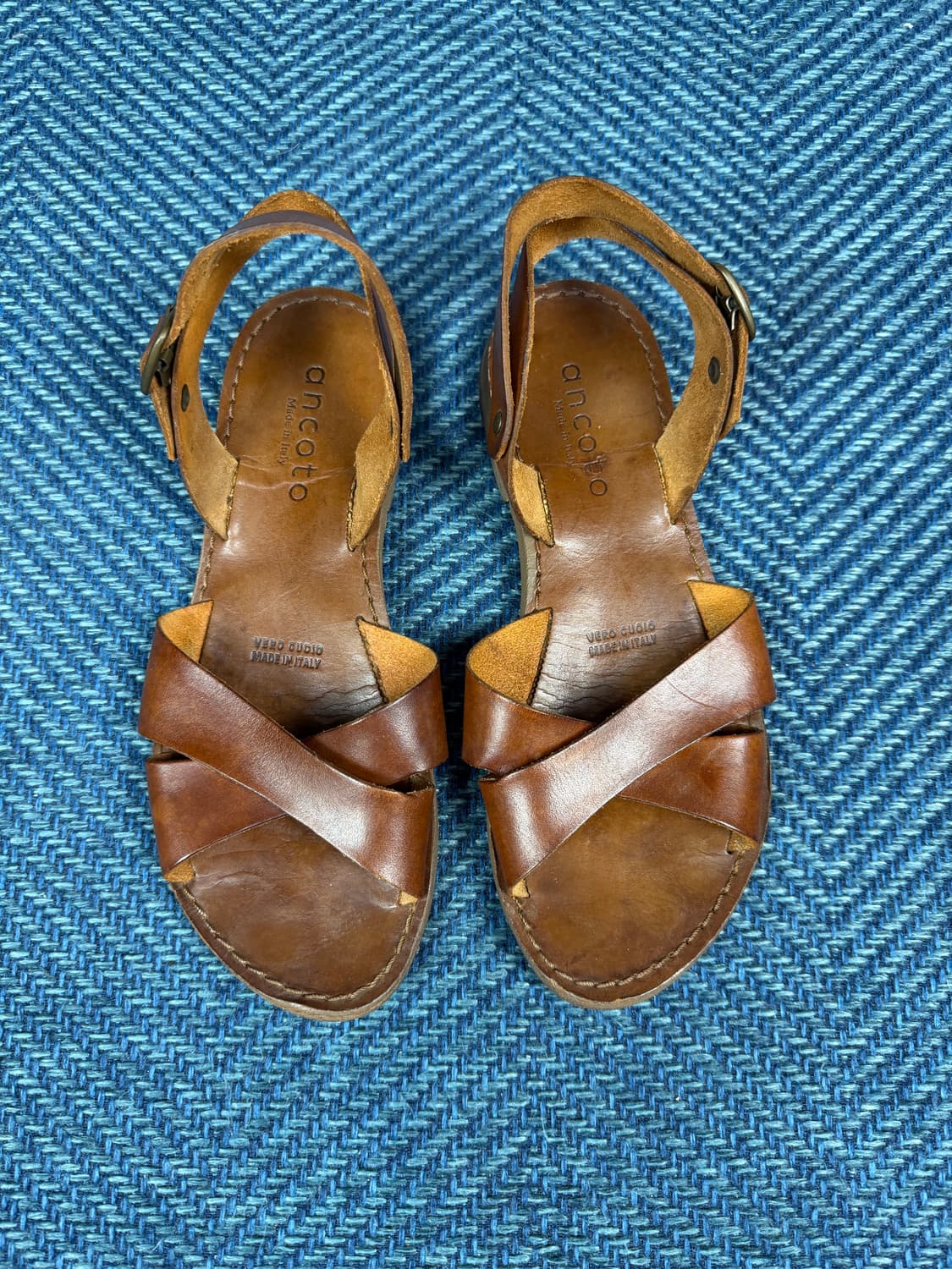 [MADE IN ITALY] 클래식 천연 가죽 핸드메이드 샌들  상품이미지1