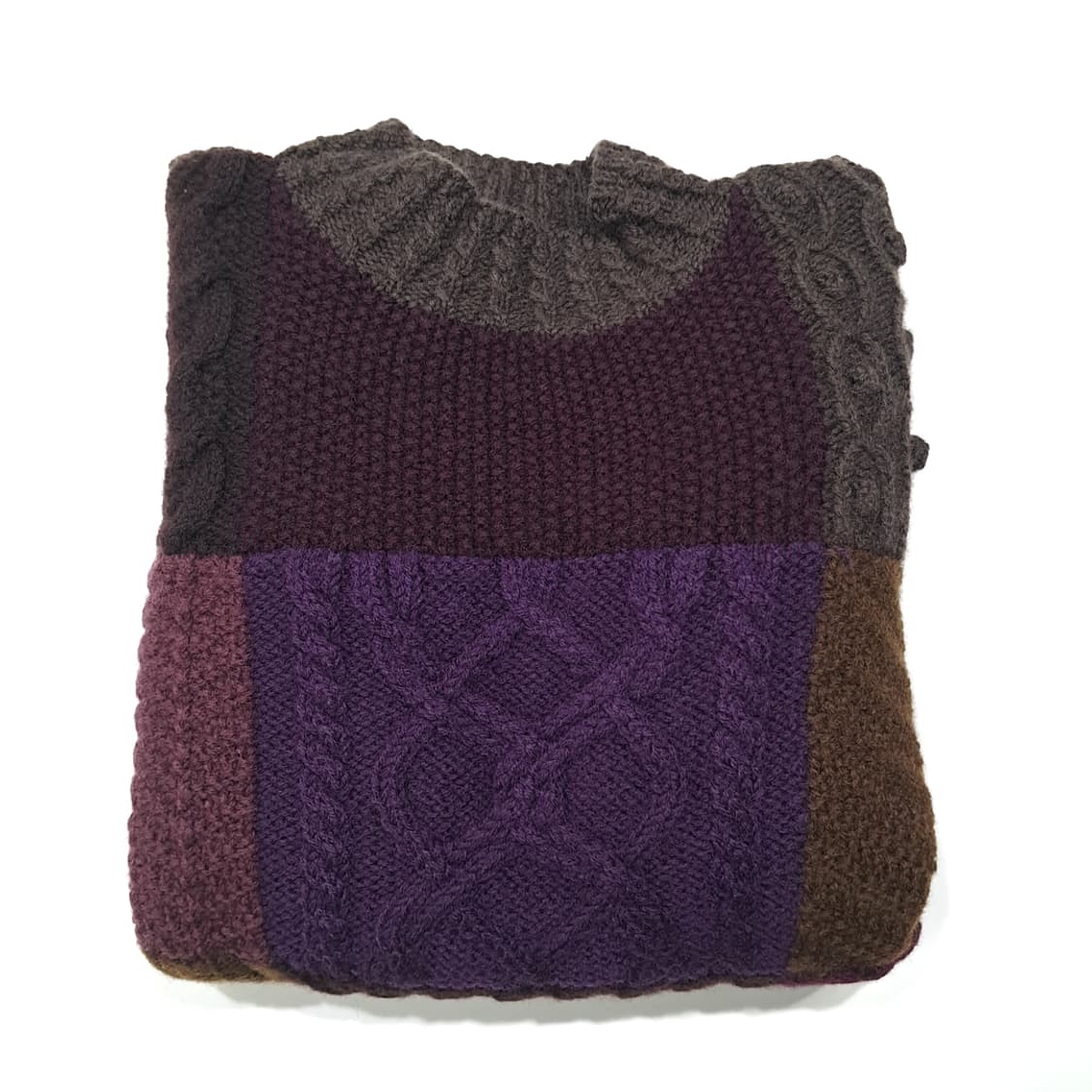 CL070 엘엘빈 울 패치워크 멀티케이블 니트 스웨터 상품이미지6