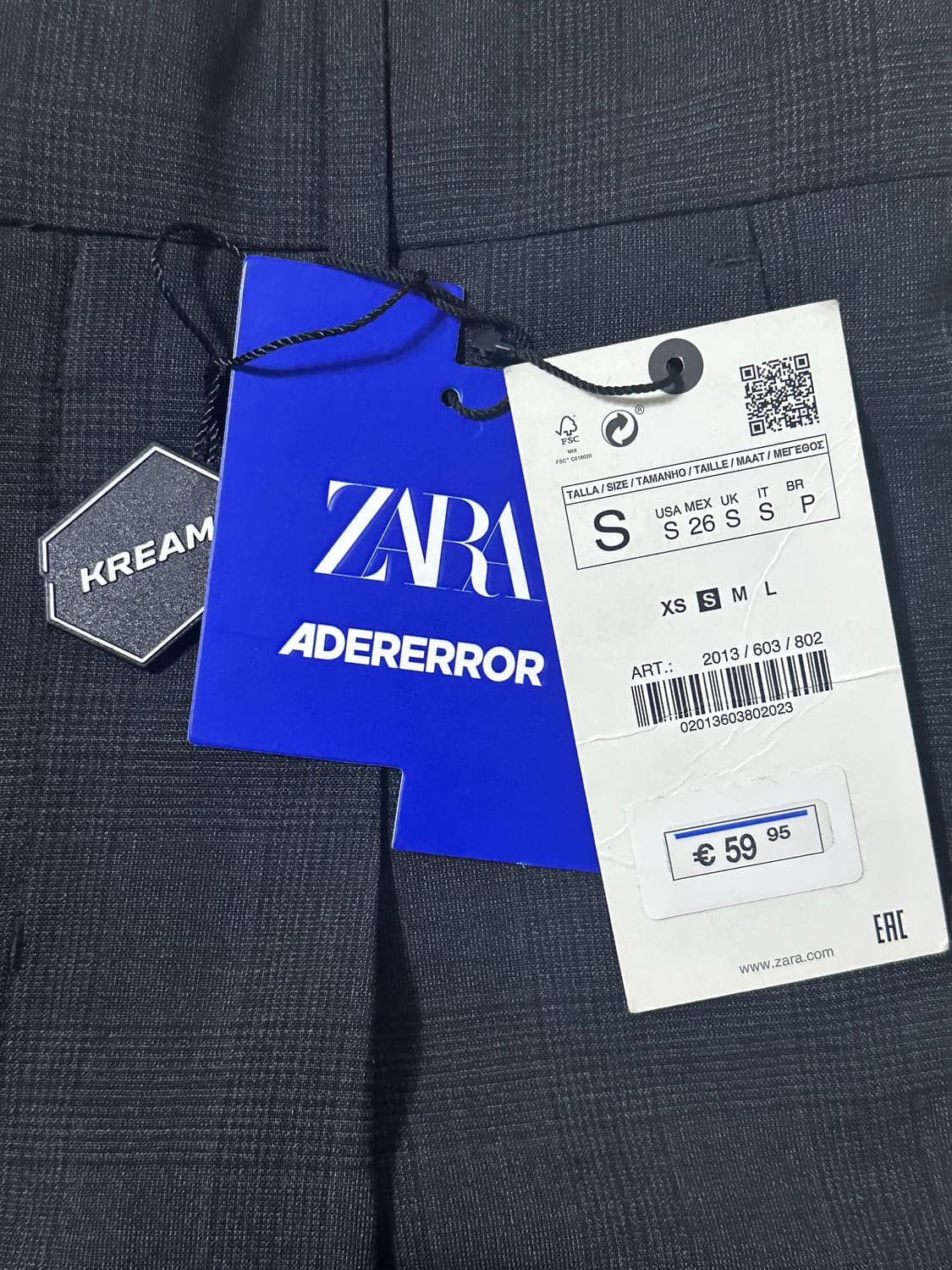 자라 아더에러 테이퍼드 트라우저 그레이 S 상품이미지4