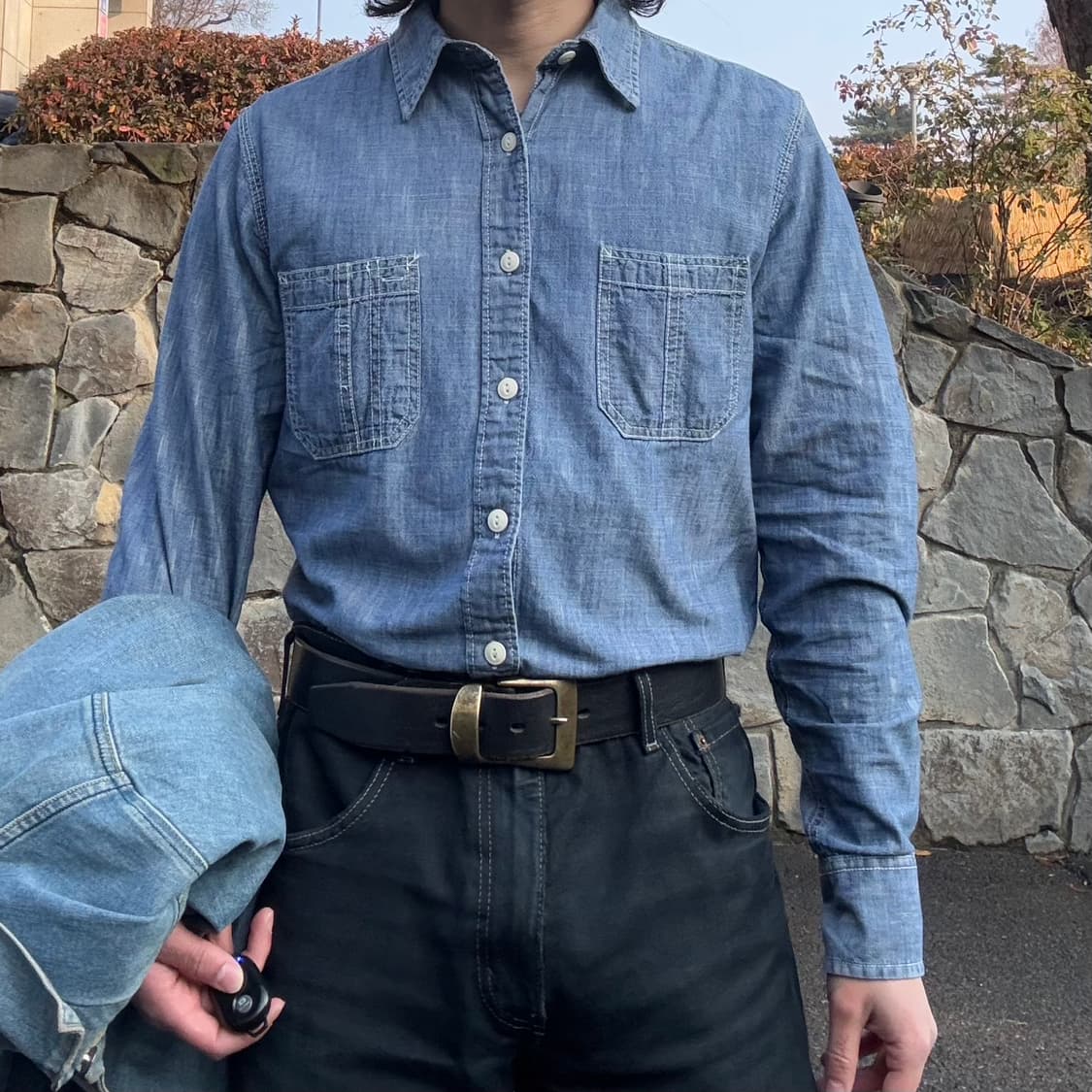 ARIZONA Jean Co. 샴브레이 데님 셔츠 상품이미지4