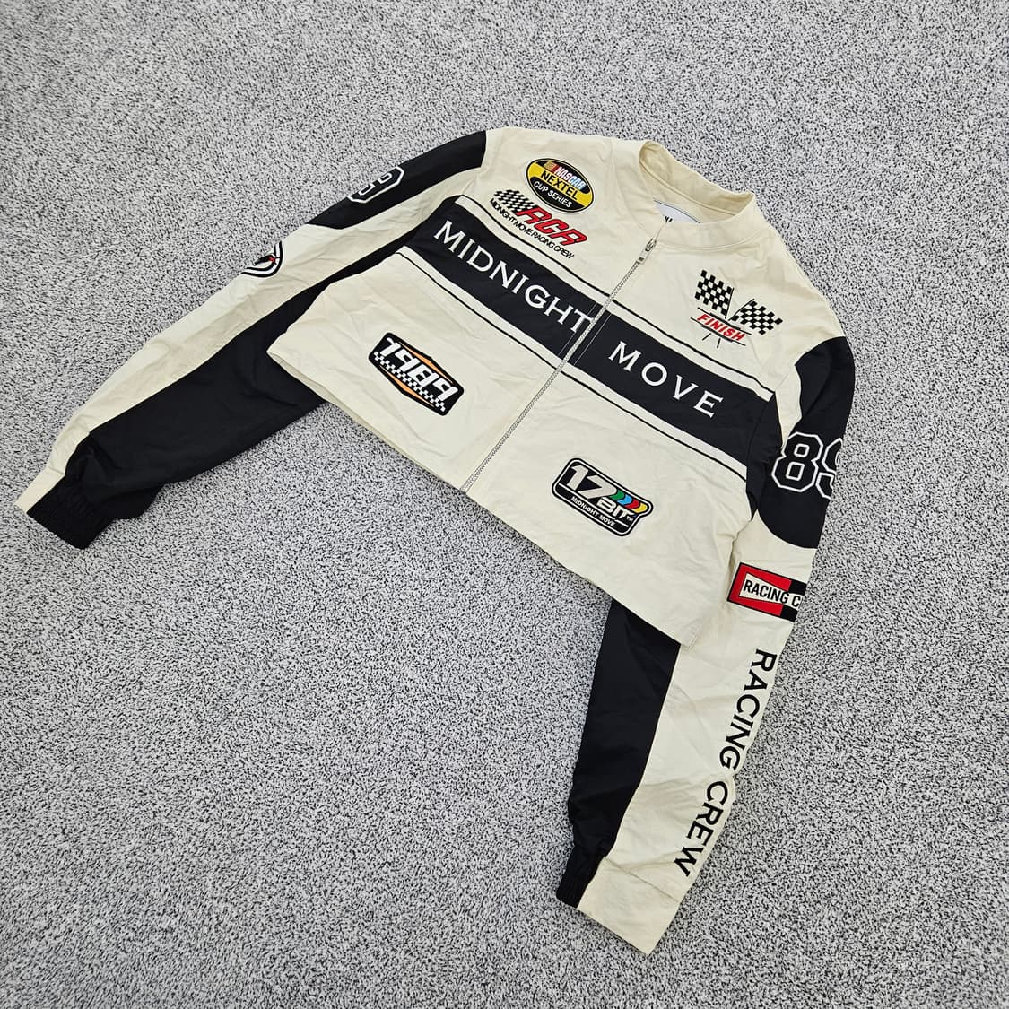 [실측확인] 미드나잇무브 여성 크롭 레이싱 자켓 0102YH1 상품이미지1