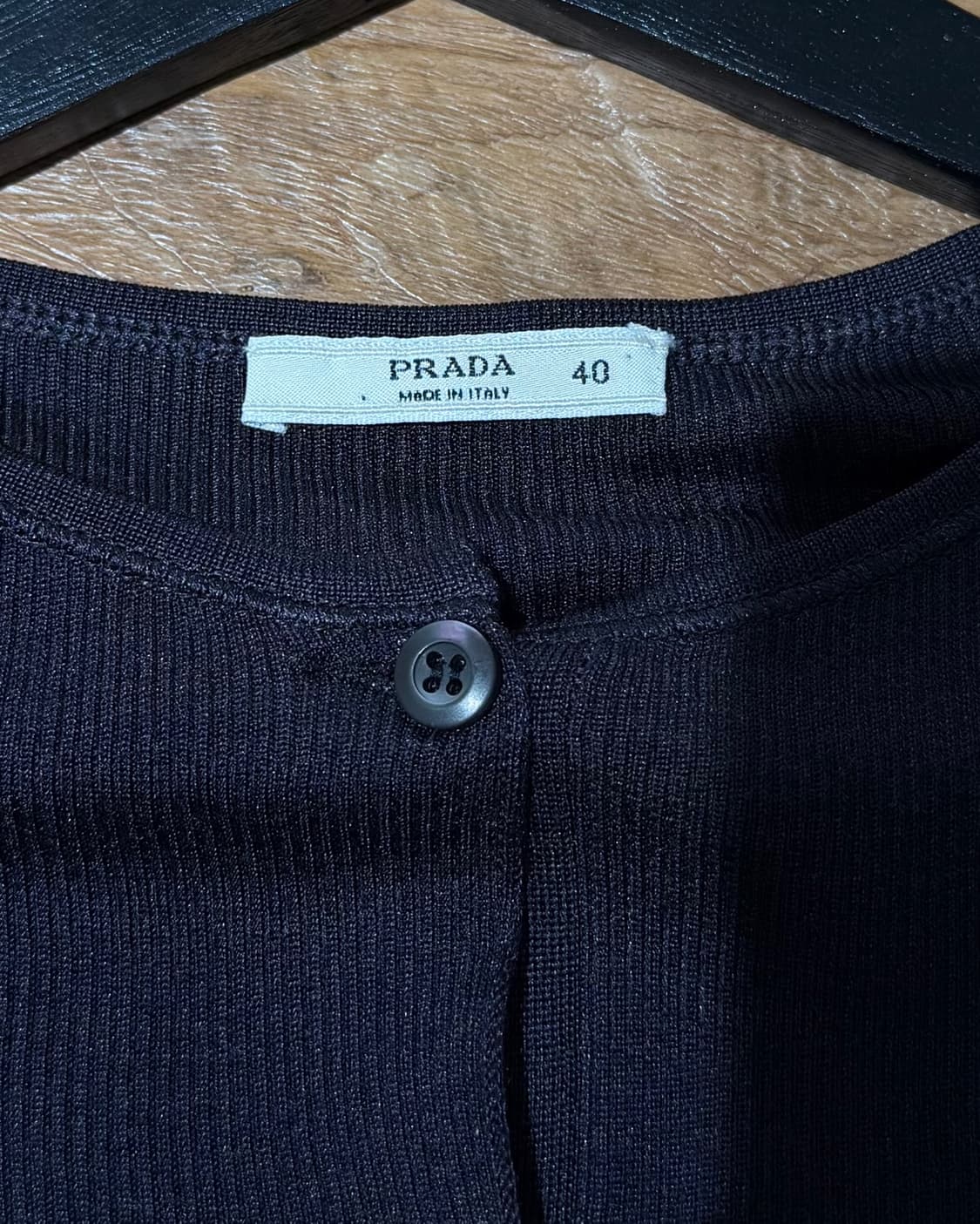 프라다 블랙 니트 실크 게더링 가디건 상품이미지6