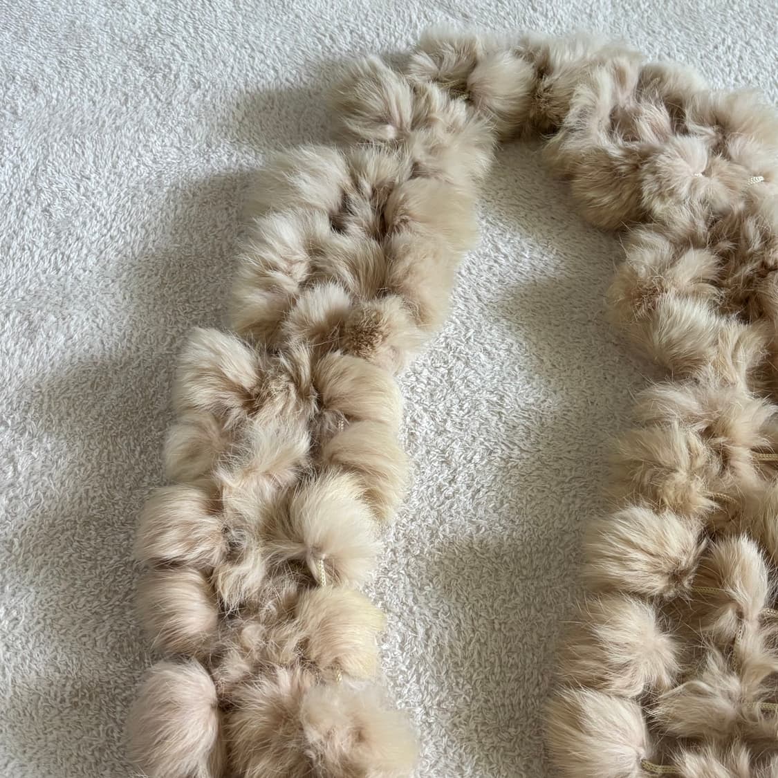 일본빈티지 히메갸루 모리걸 베이지 폼폼 목도리 상품이미지4