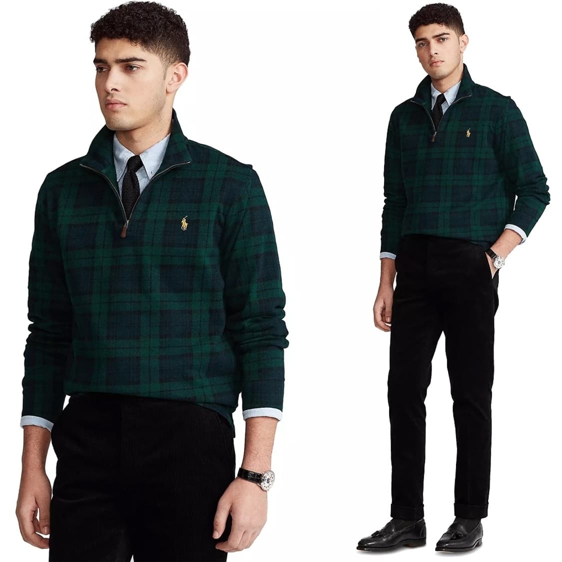 95-100 폴로 polo 이스테이트 블랙와치 쿼터집업 니트 상품이미지8