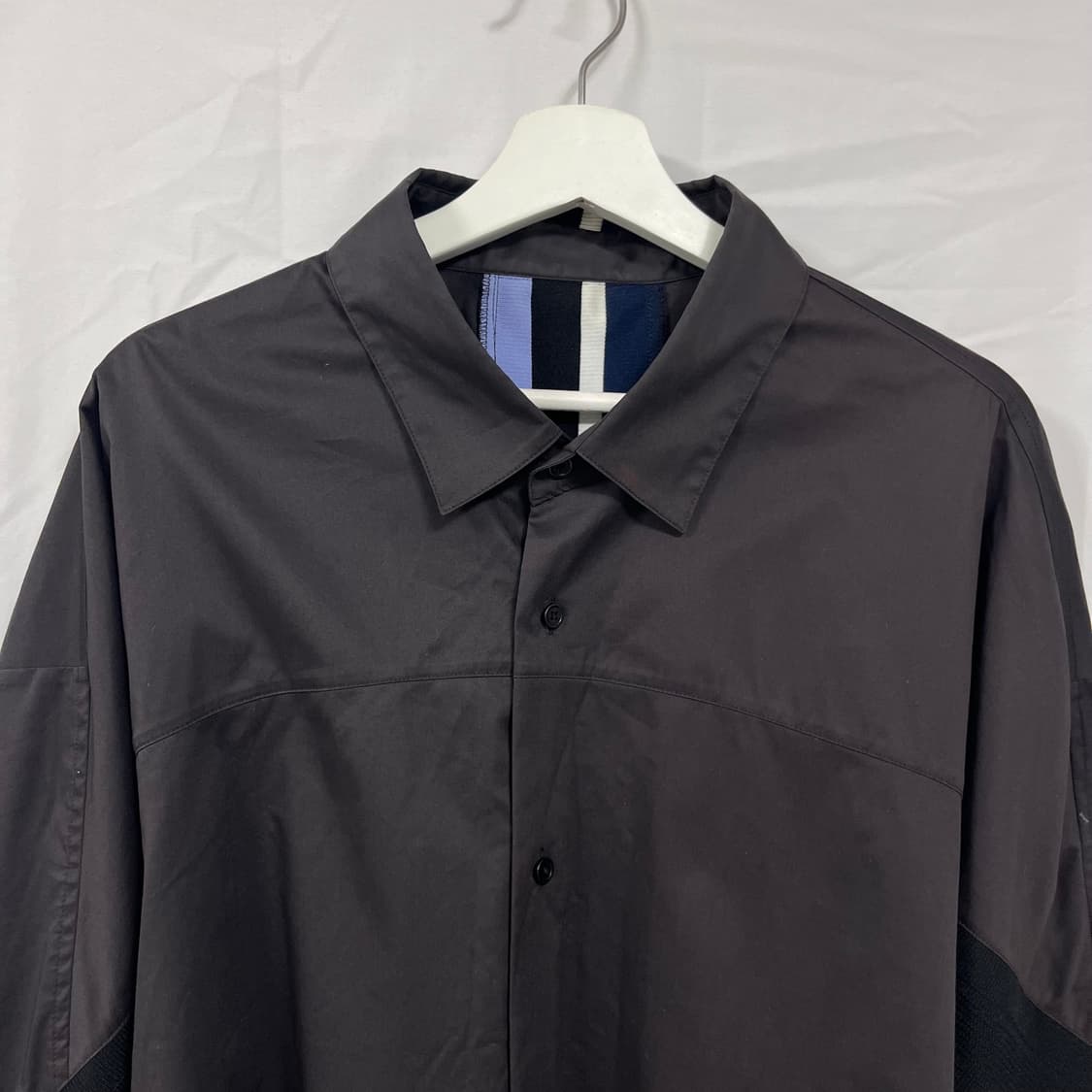 시스템옴므 딥 차콜 그레이 배색 셔츠 상품이미지3