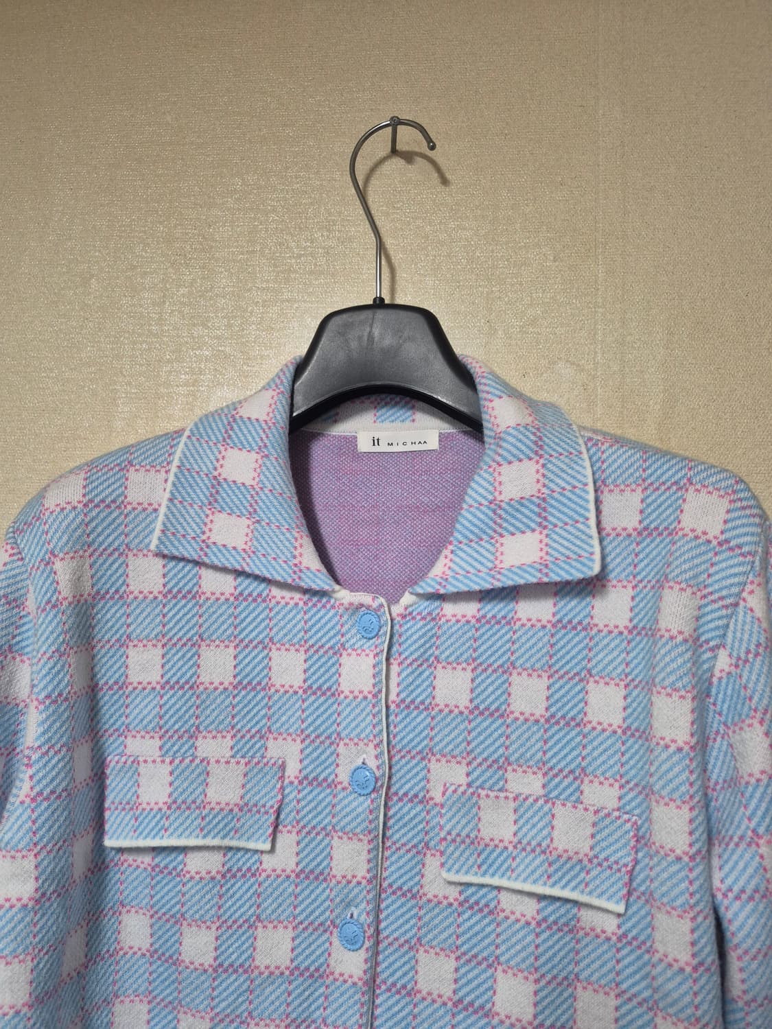 잇미샤 체크패턴 숏 가디건(자켓) 상품이미지2