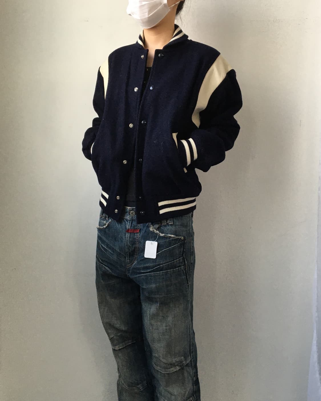 Leather layered woolen jacket 상품이미지8