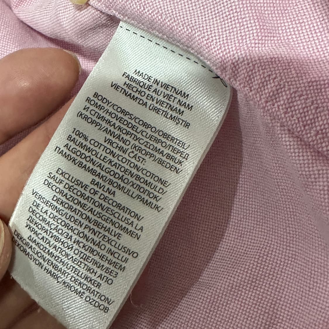 폴로랄프로렌 옥스포드 연핑크 셔츠 L 상품이미지3