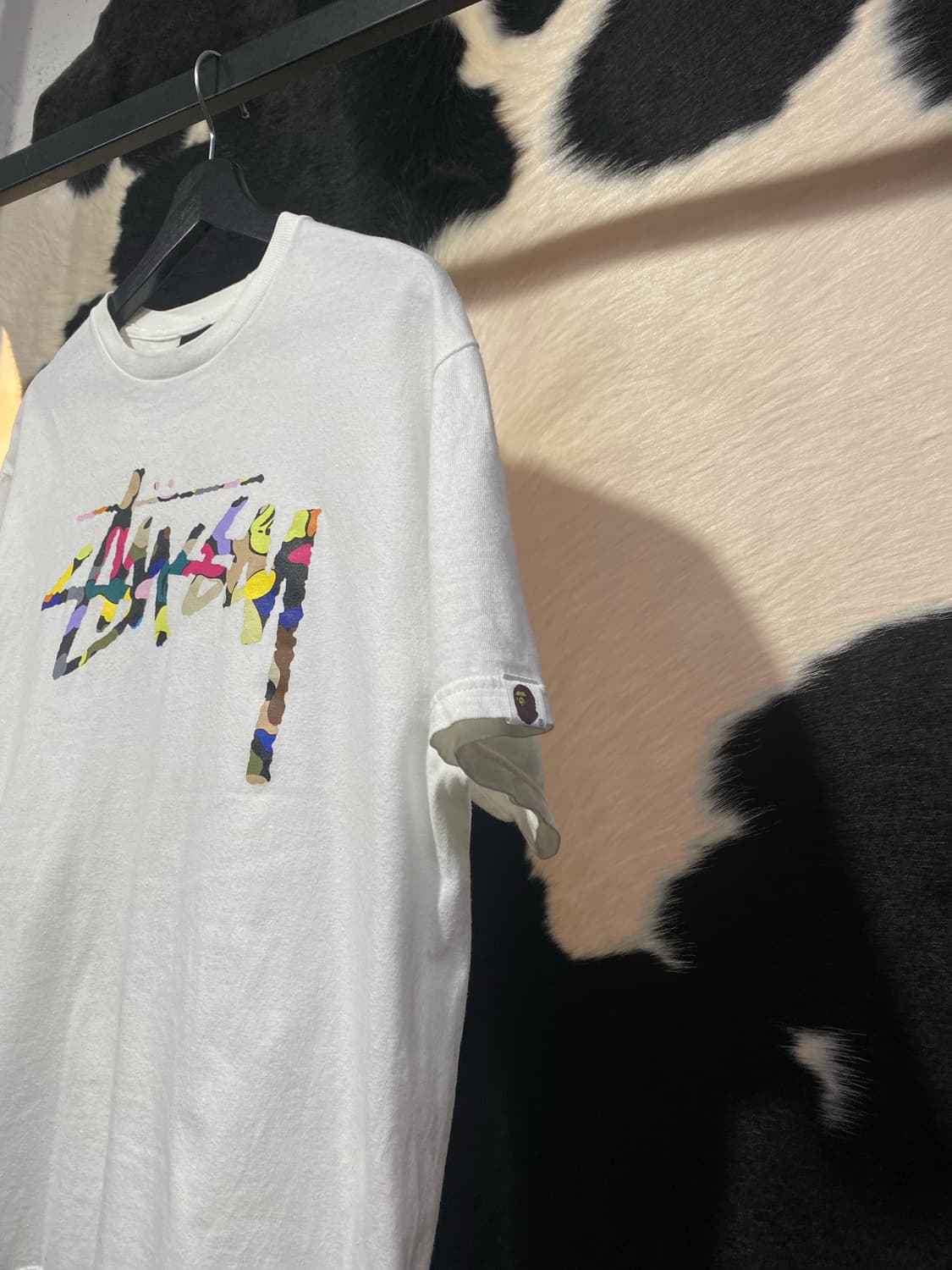 Stussy X Bape 30주년 카모 레터링 반팔 티셔츠 상품이미지3