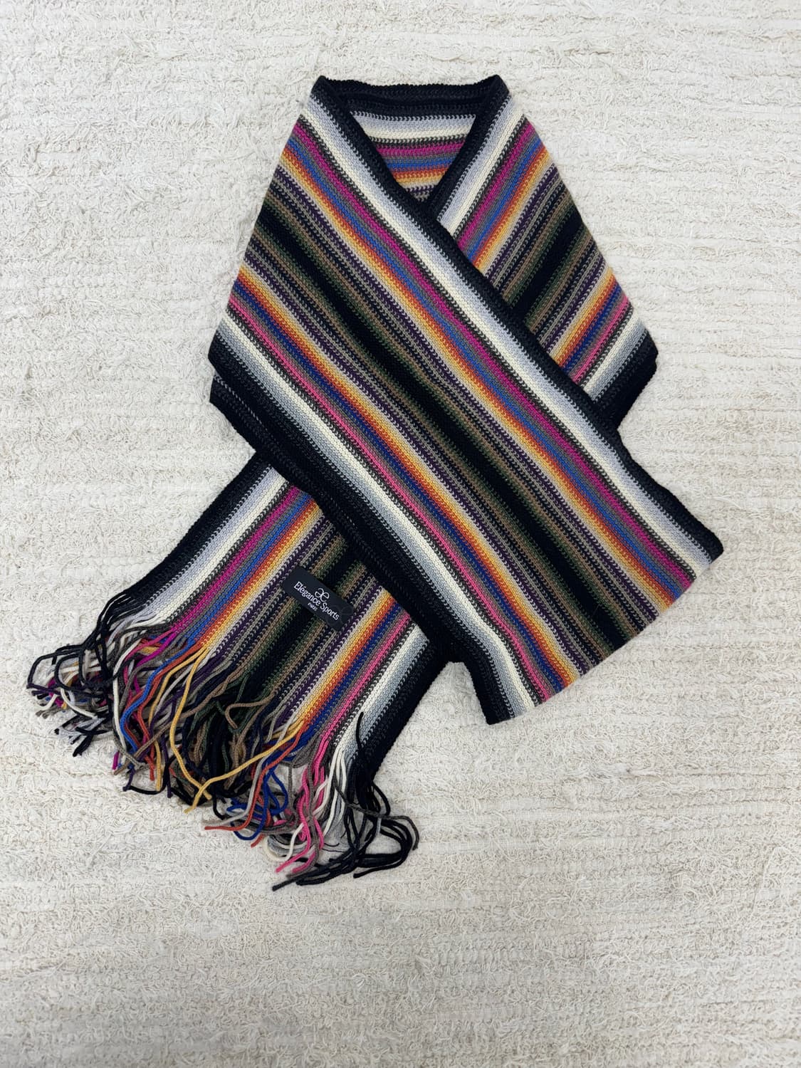 Elegance Paris 컬러 스트라이프 니트 머플러 상품이미지2