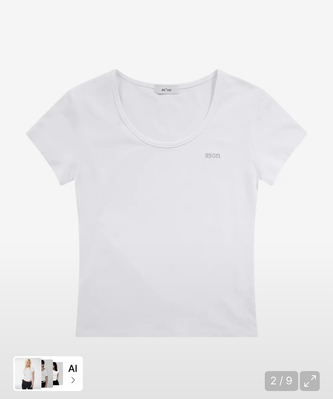 애즈온 PLAIN SLIM TEE / WHITE/ 플레인 슬림티 상품이미지1