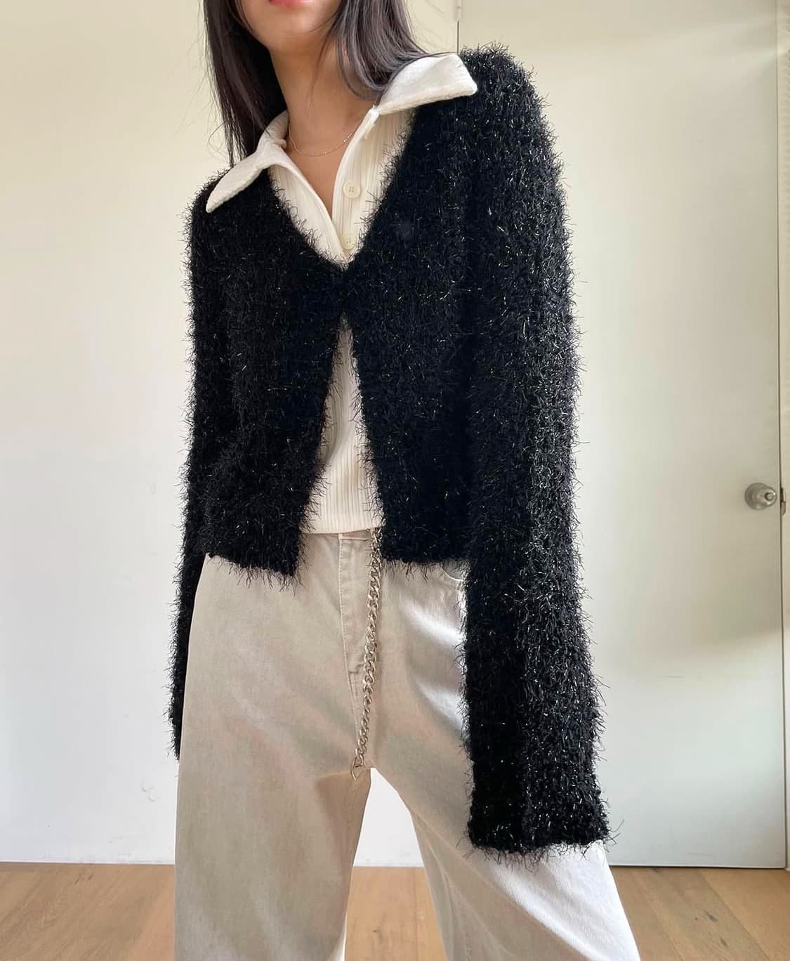 이너뮤트 트윙클 퍼 가디건  상품이미지1