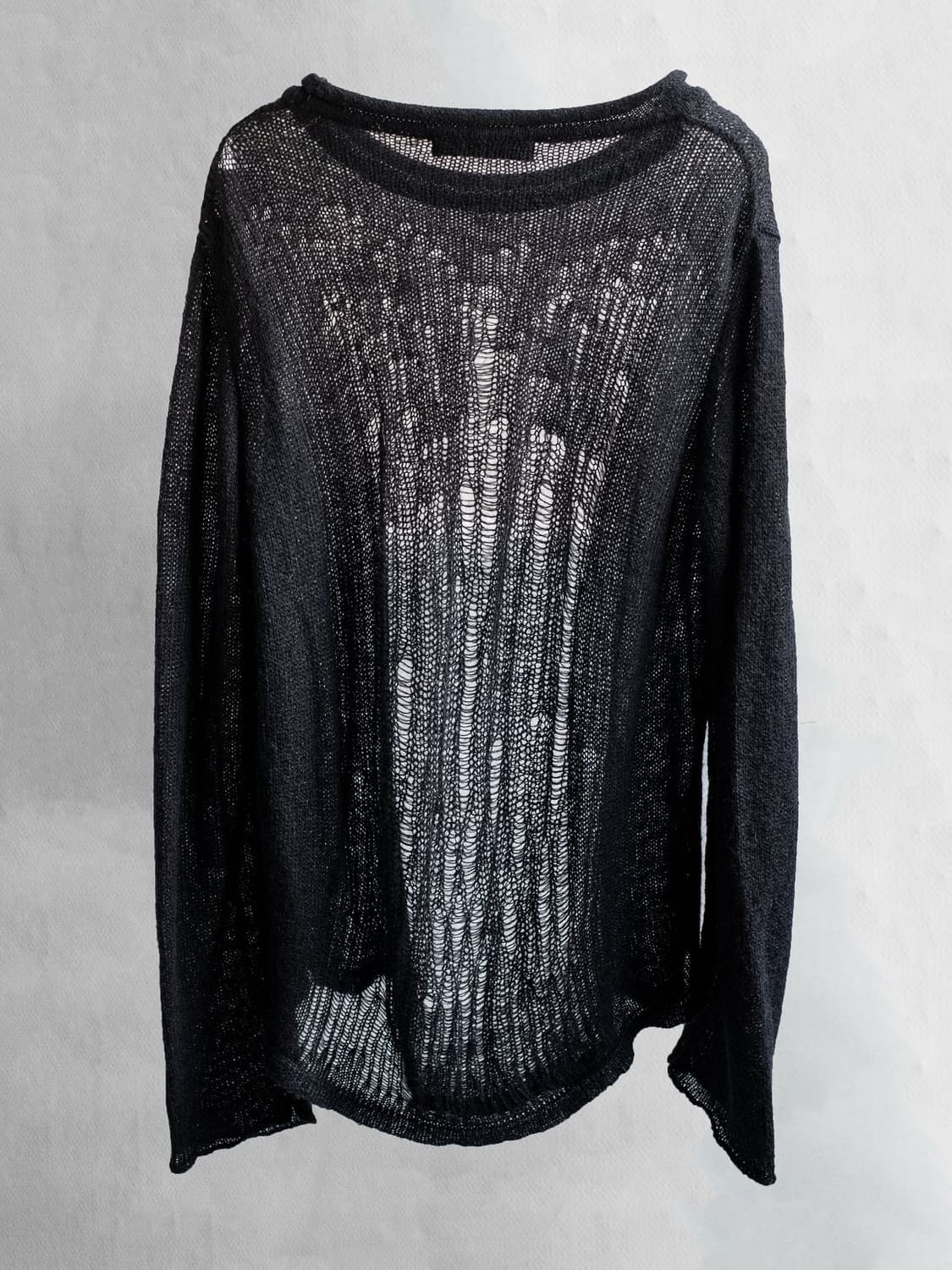 블랙멀 distressed mohair knit / black 상품이미지5