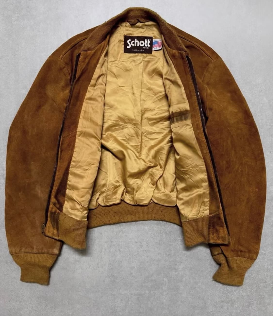 80s 쇼트(Schott N.Y.C) 스웨이드 봄버 자켓 상품이미지1