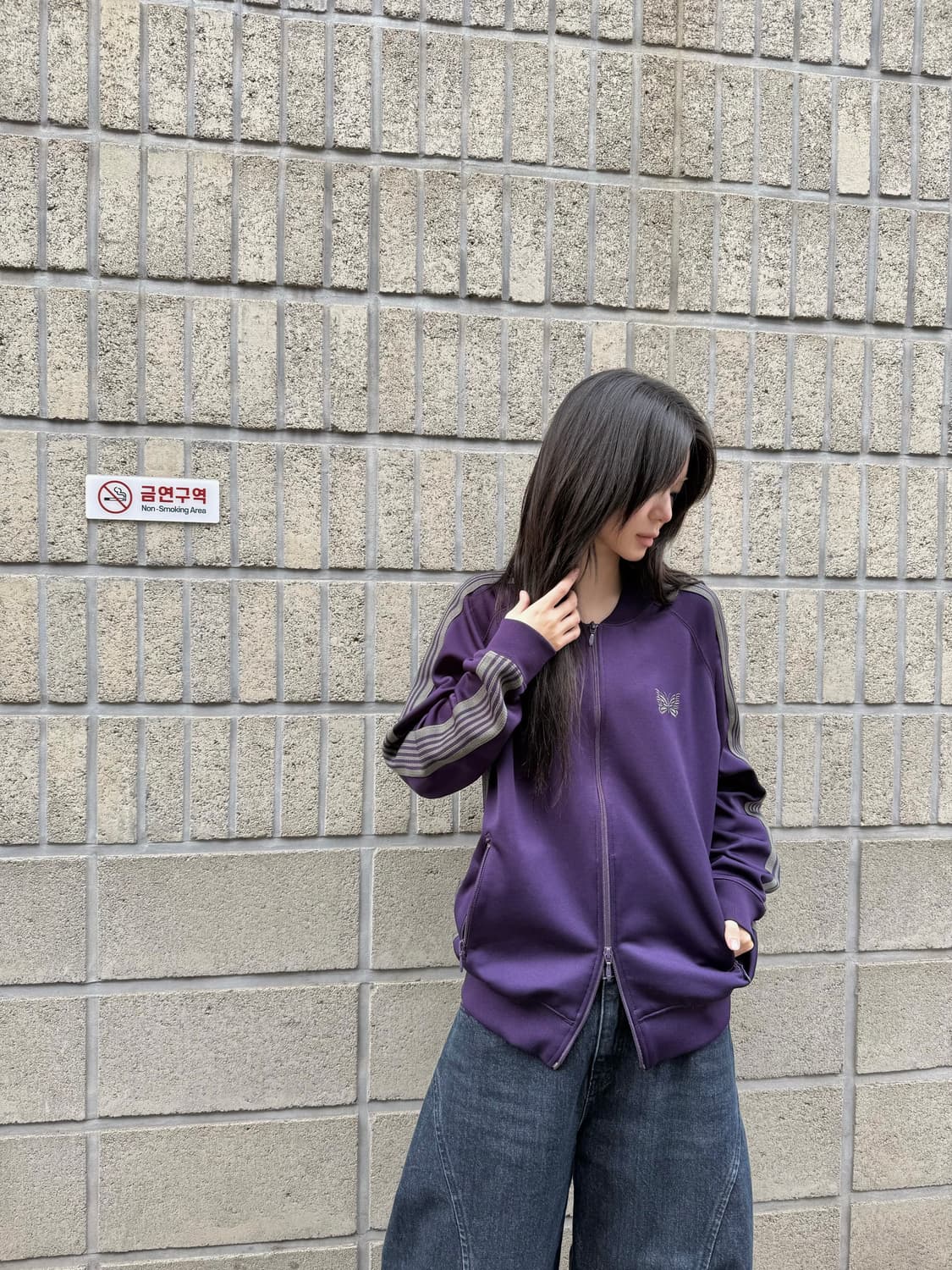 니들스 퍼플&차콜 트랙 집업 상품이미지3