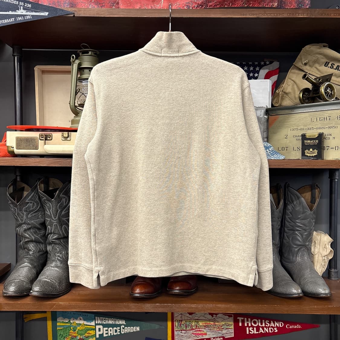 신형라벨 폴로 랄프로렌 파인립 코튼 하프집업 니트 스웨터 베이지 N985 상품이미지2