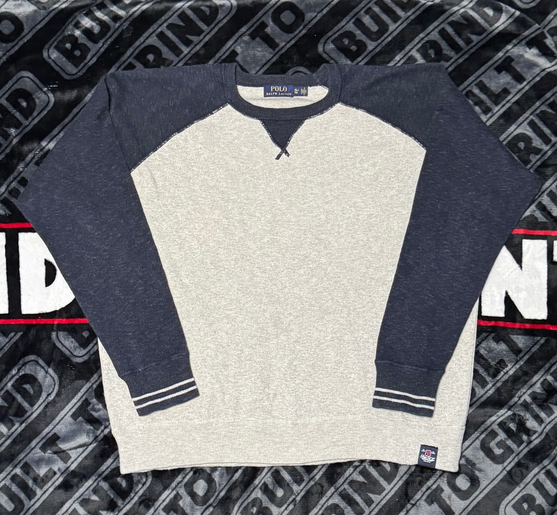 폴로 랄프 로렌 래글런 니트 그레이 네이비 상품이미지1