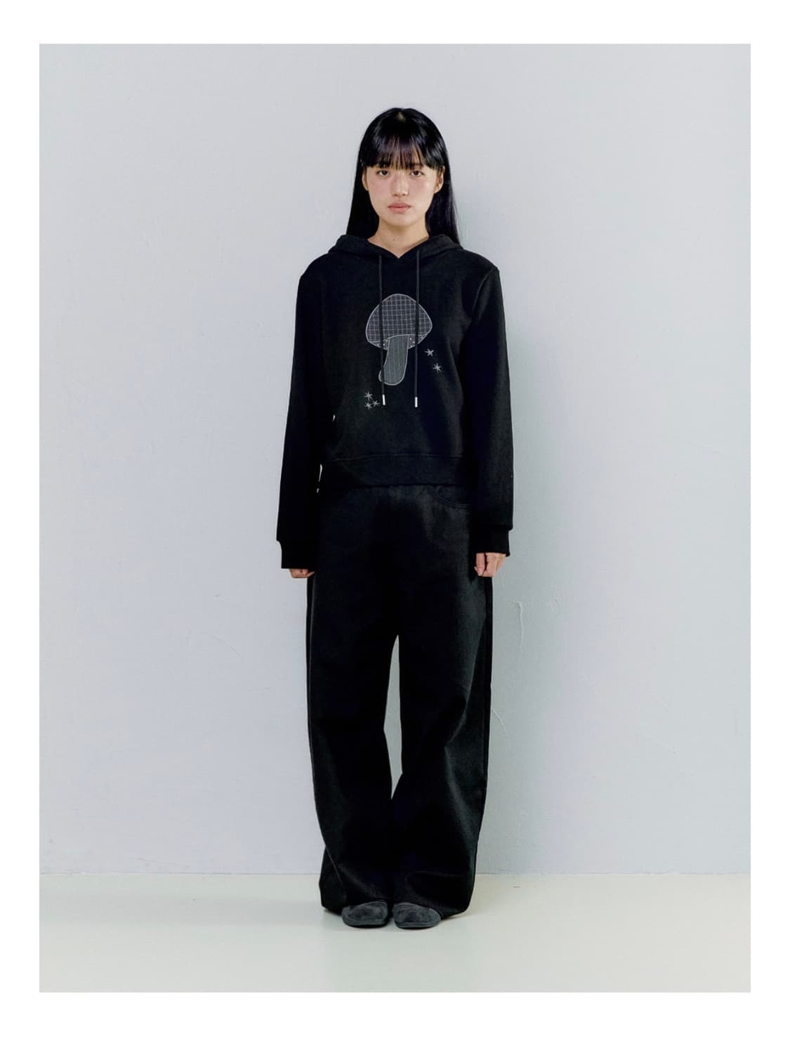 오피쉬 MUSHROOM PATCH HOODIE BLACK 상품이미지1