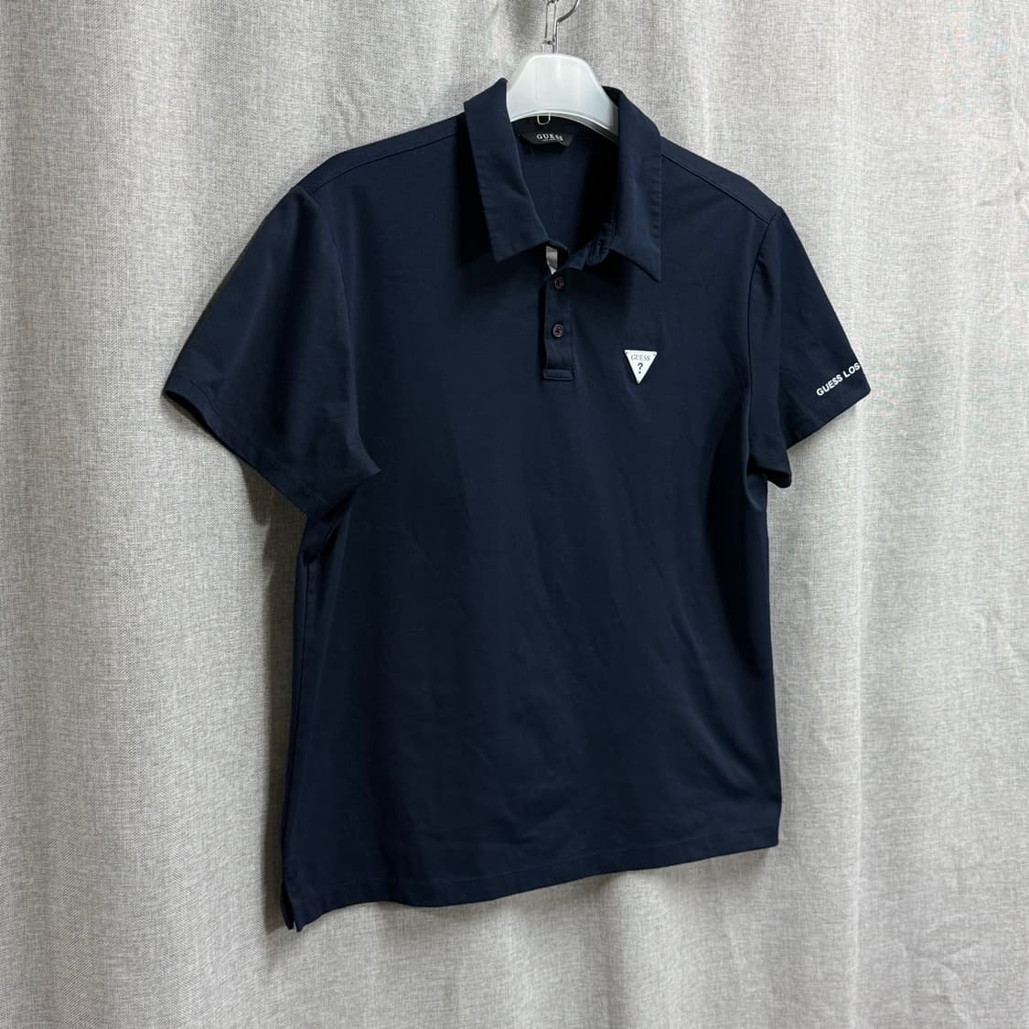 [XL] 게스(GUESS) 네이비 남성 폴리 반팔 카라티 상품이미지2