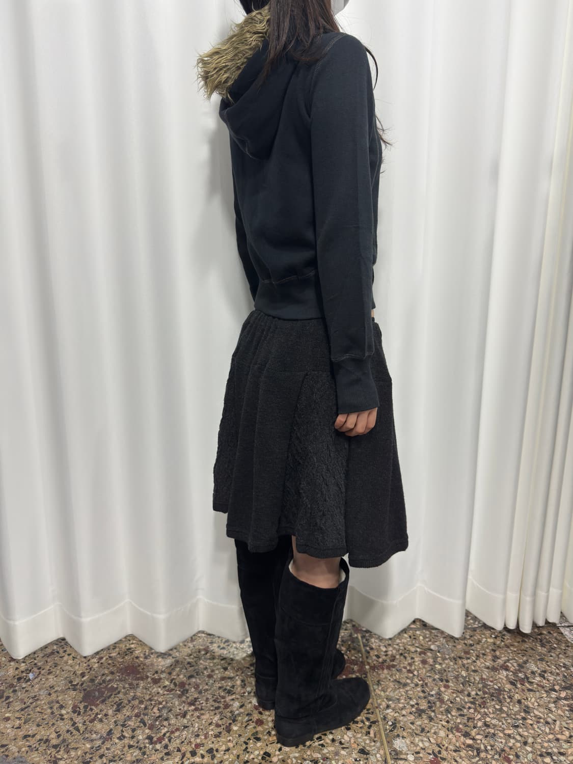 fur buckle hood zipup 상품이미지4