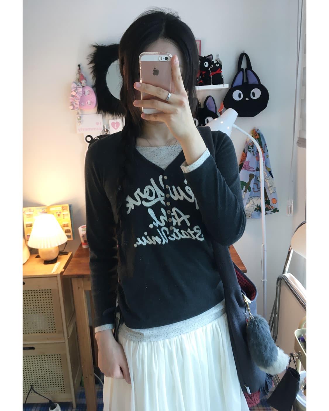 vintage side string long sleeve charcoal 상품이미지2